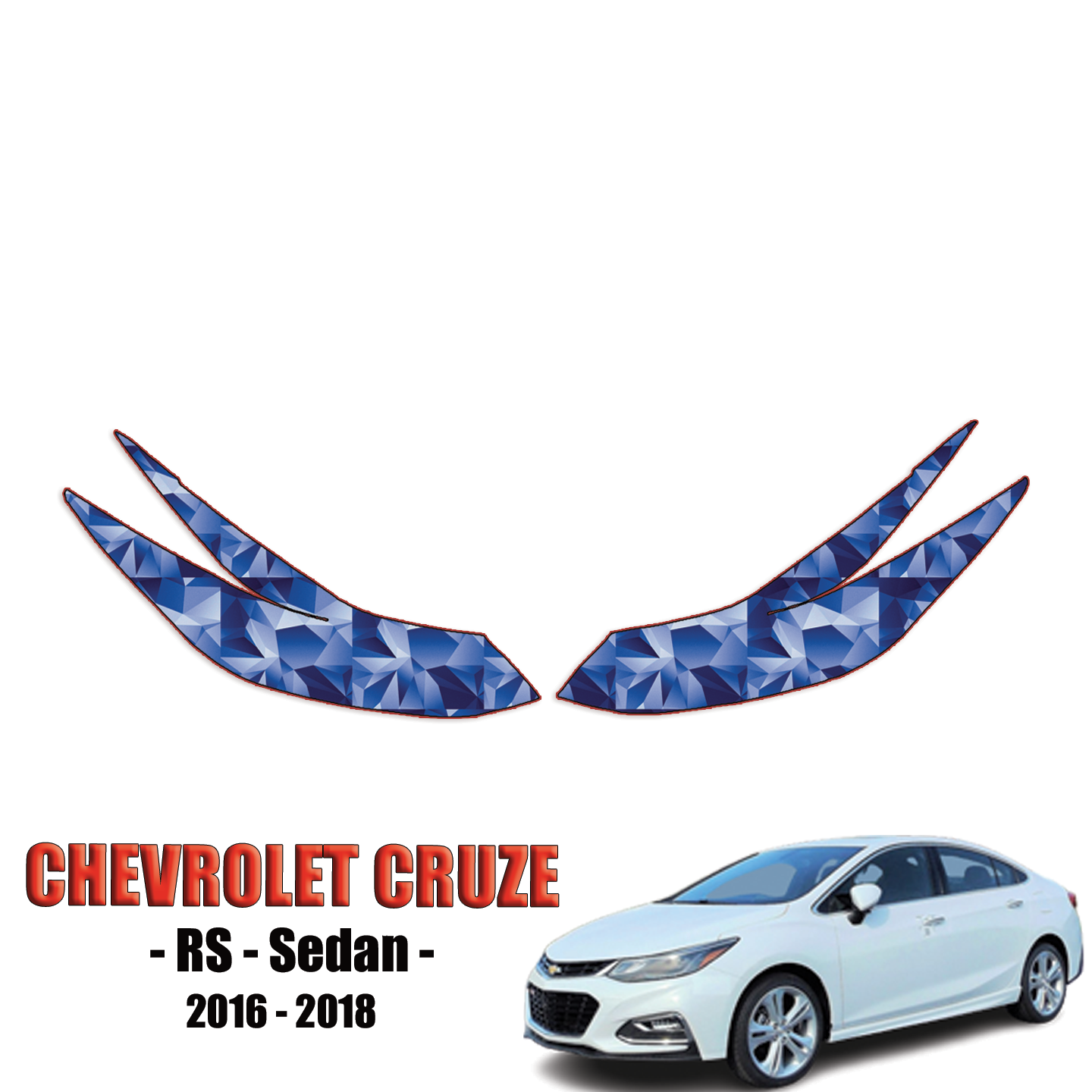 2016-2018 Chevrolet Cruze – RS Sedan Precut Paint Protection Kit – Headlights