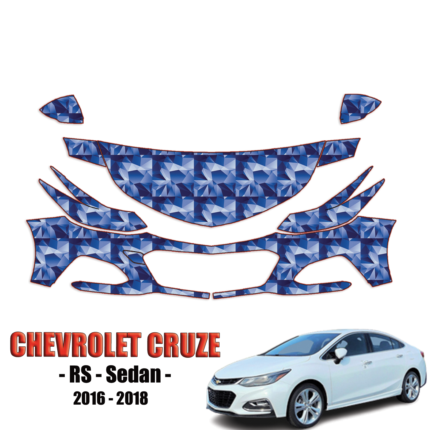 2016-2018 Chevrolet Cruze RS Sedan Precut Paint Protection Kit – Partial Front