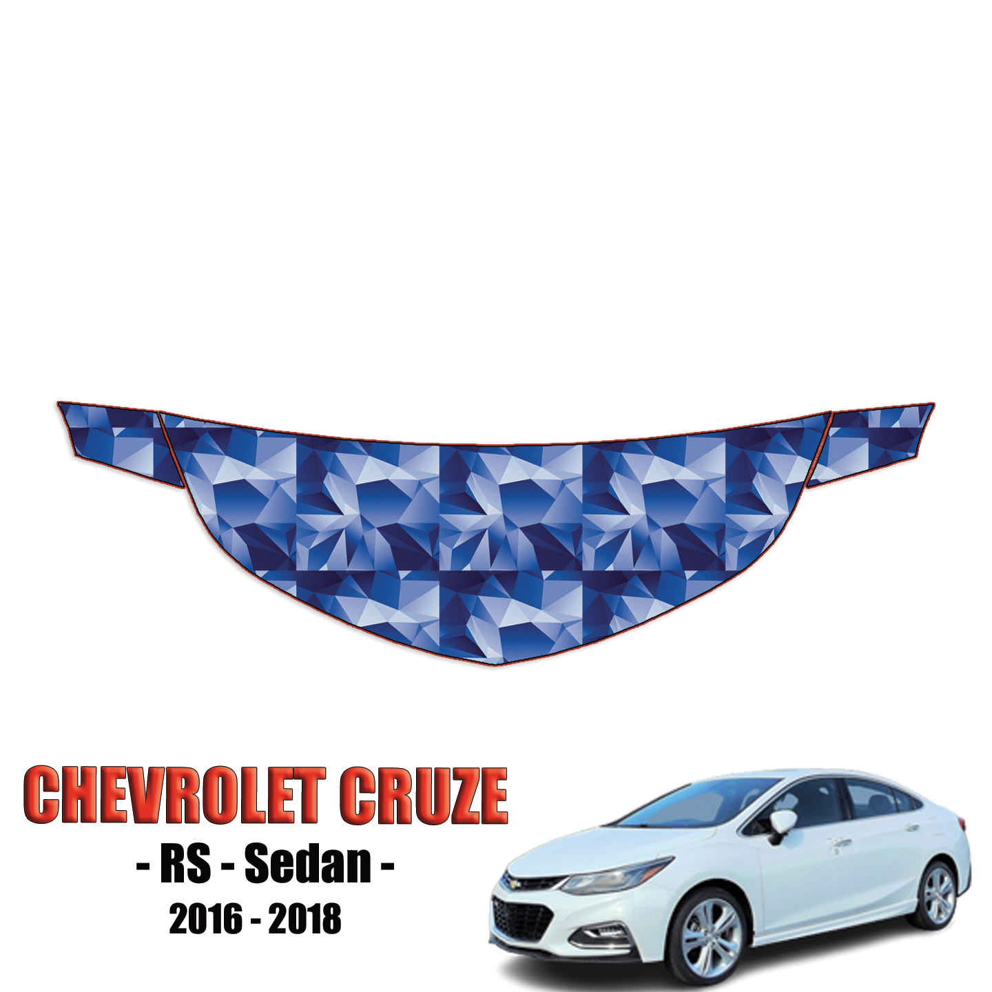 2016-2018 Chevrolet Cruze – RS Sedan Precut Paint Protection – Partial Hood + Fenders