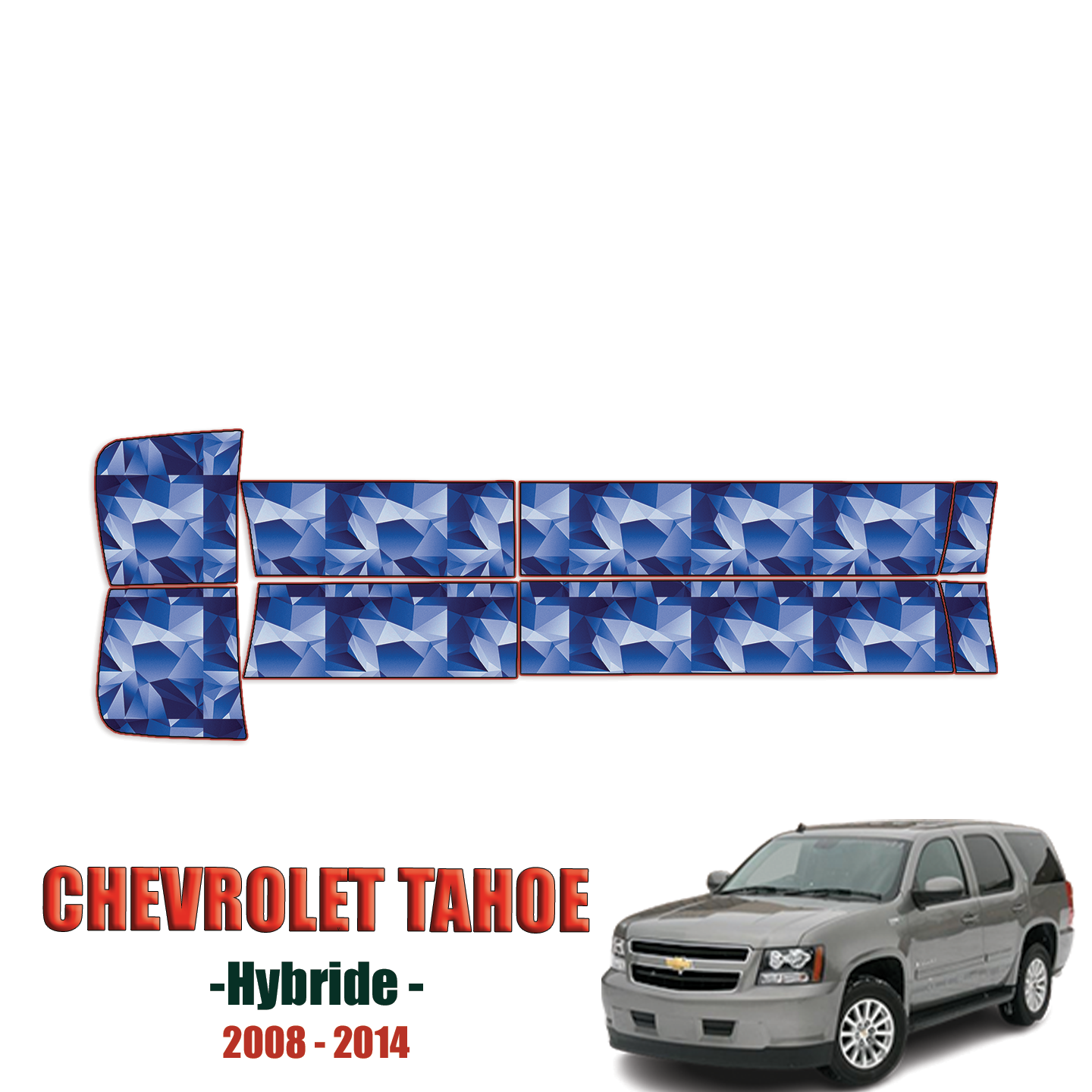 2008-2014 Chevrolet Tahoe Hybrid Precut Paint Protection Kit – Rocker Panels