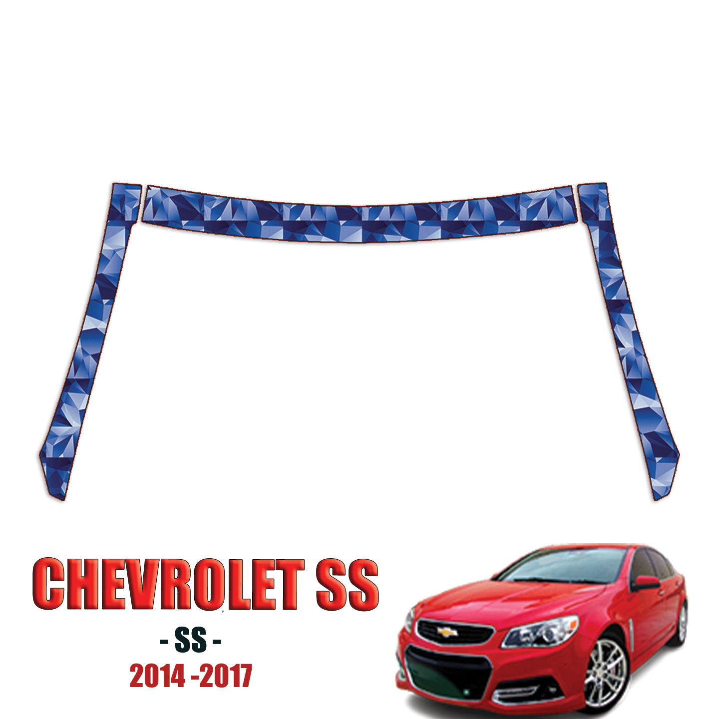 2014-2017 Chevrolet SS – SS Precut Paint Protection Kit – A Pillars + Rooftop