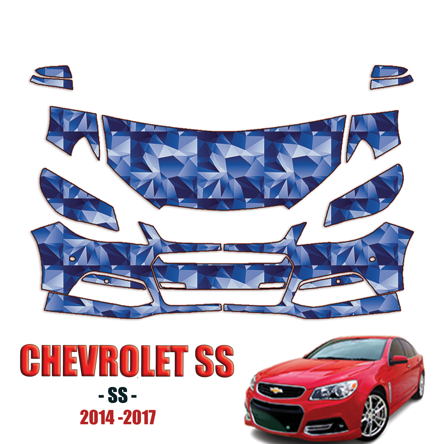 2014-2015 Chevrolet SS Precut Paint Protection PPF Kit – Partial Front