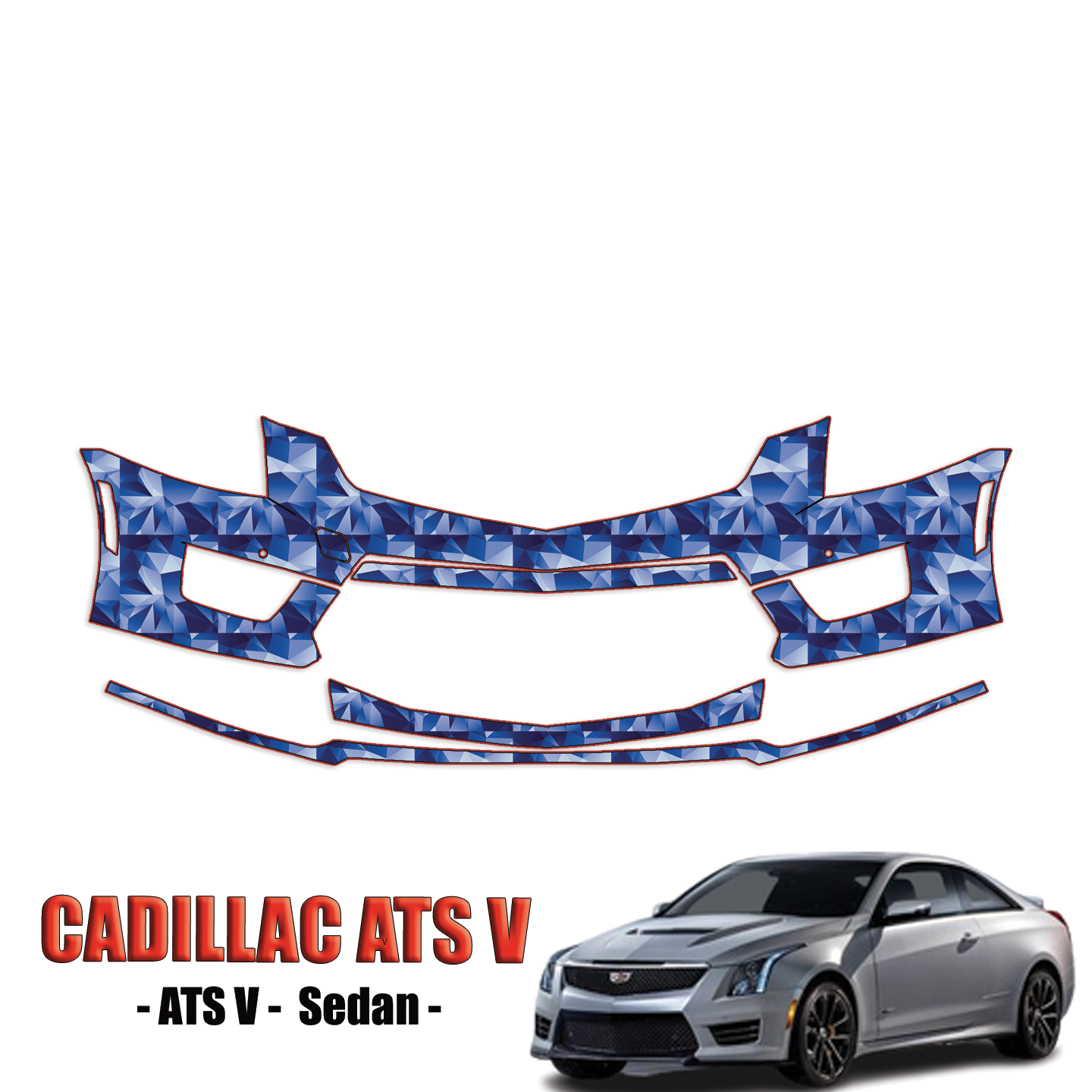 2016-2019 Cadillac ATS-V Precut Paint Protection Kit – Front Bumper