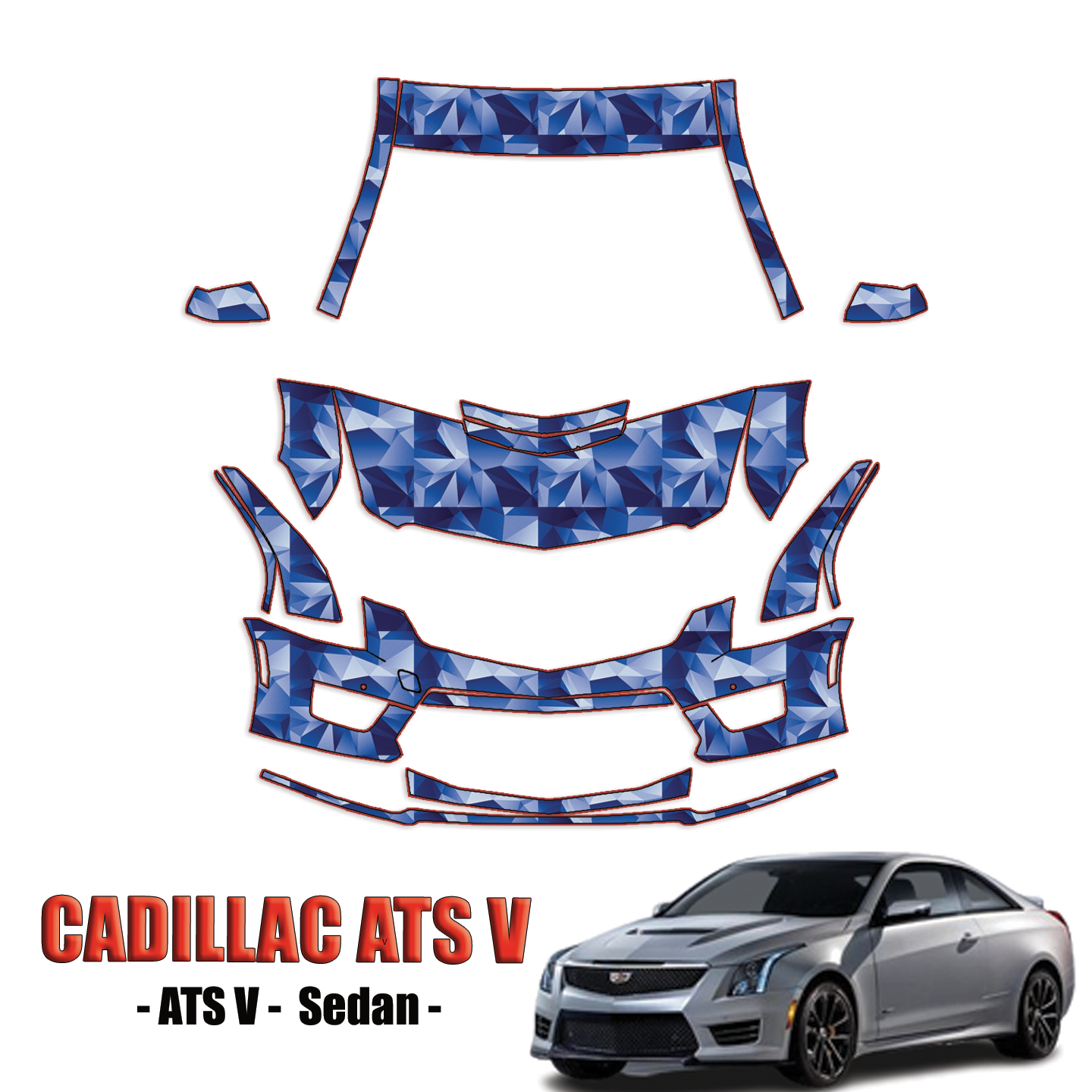 2016-2024 Cadillac ATS V Precut Paint Protection Kit – Partial Front+