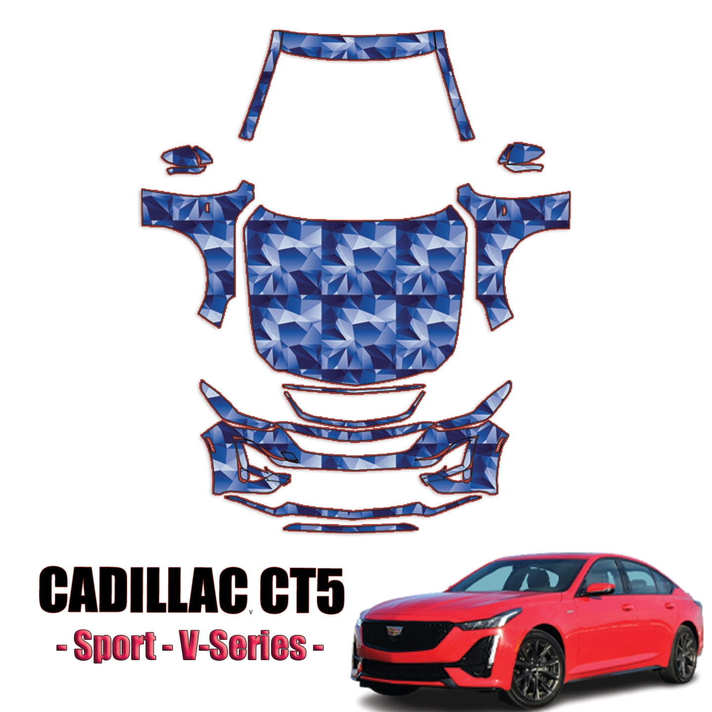 2020-2024 Cadillac CT5  Precut Paint Protection Kit – Full Front