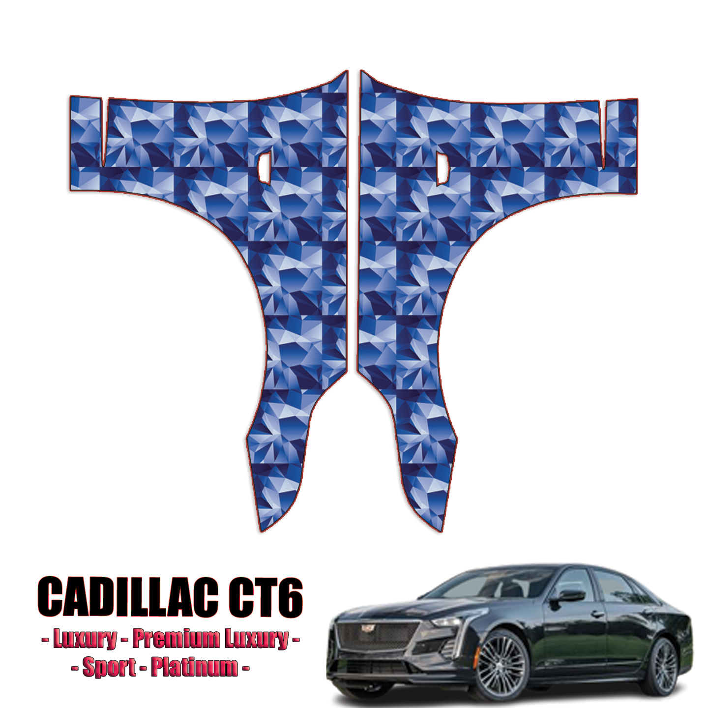 2019-2023 Cadillac CT6 – Luxury, Premium Luxury, Sport, Platinum Precut Paint Protection Kit – Full Front Fenders