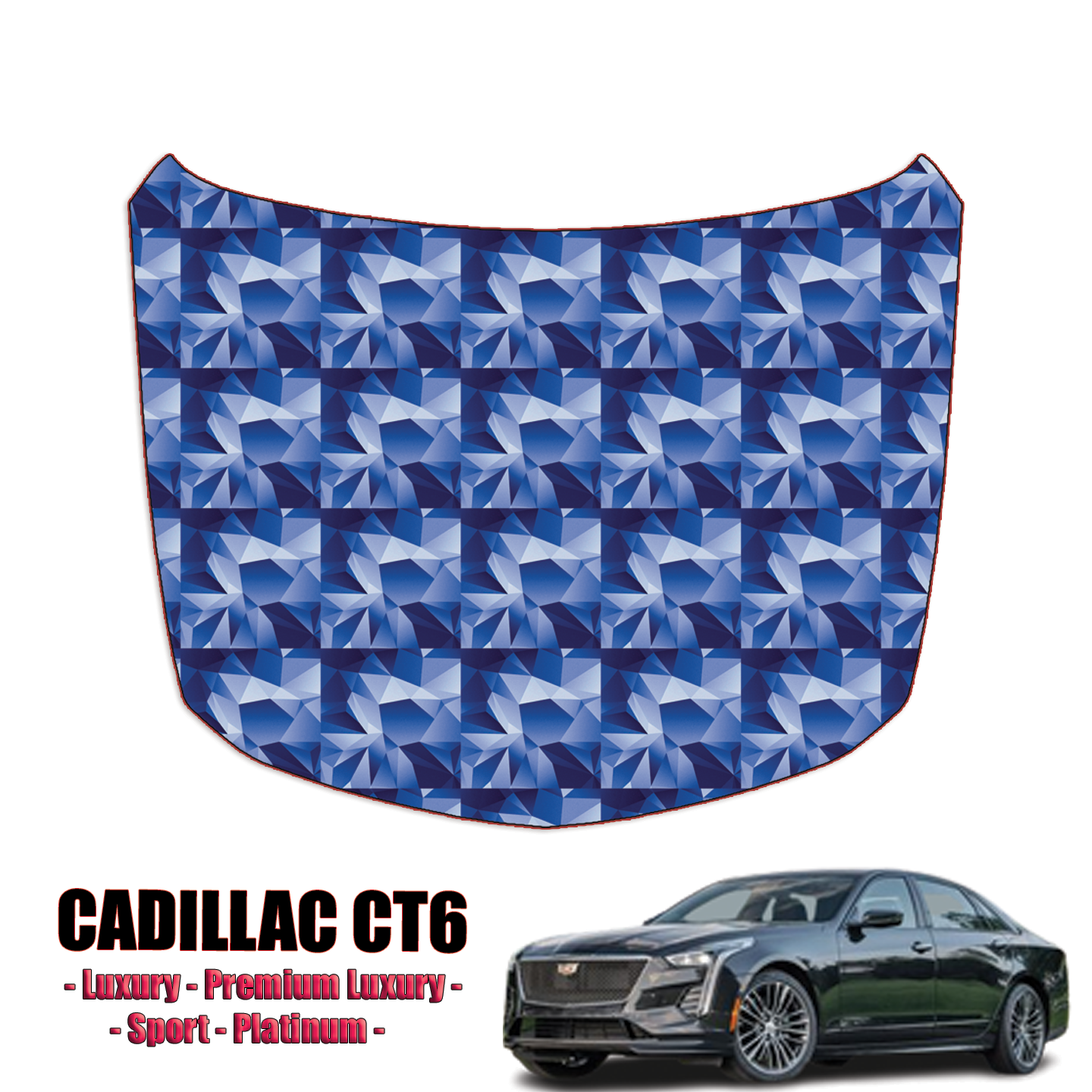 2019-2023 Cadillac CT6 – Luxury, Premium Luxury, Sport, Platinum Precut Paint protection Kit – Full Hood