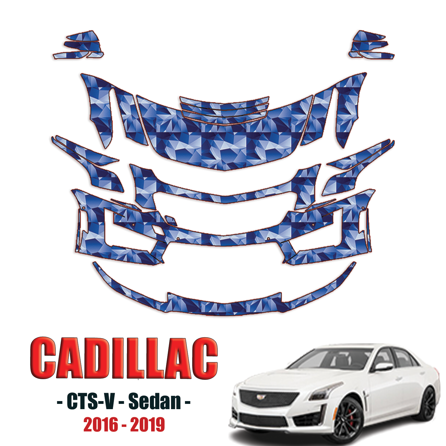 2016-2019 Cadillac CTS-V Sedan Precut Paint Protection PPF Kit – Partial Front