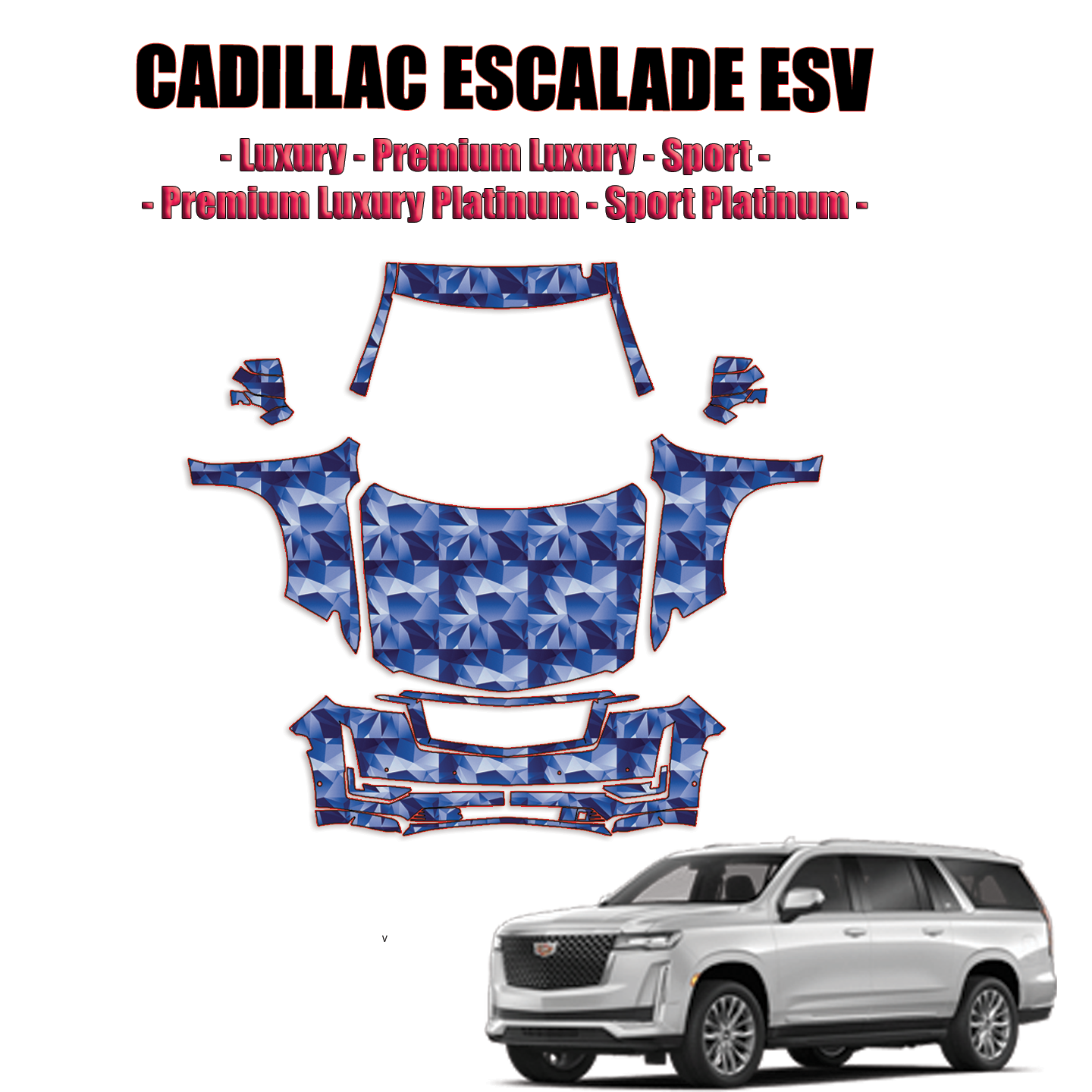 Rtint™ Cadillac Escalade ESV 2021-2023 Window Tint Kit