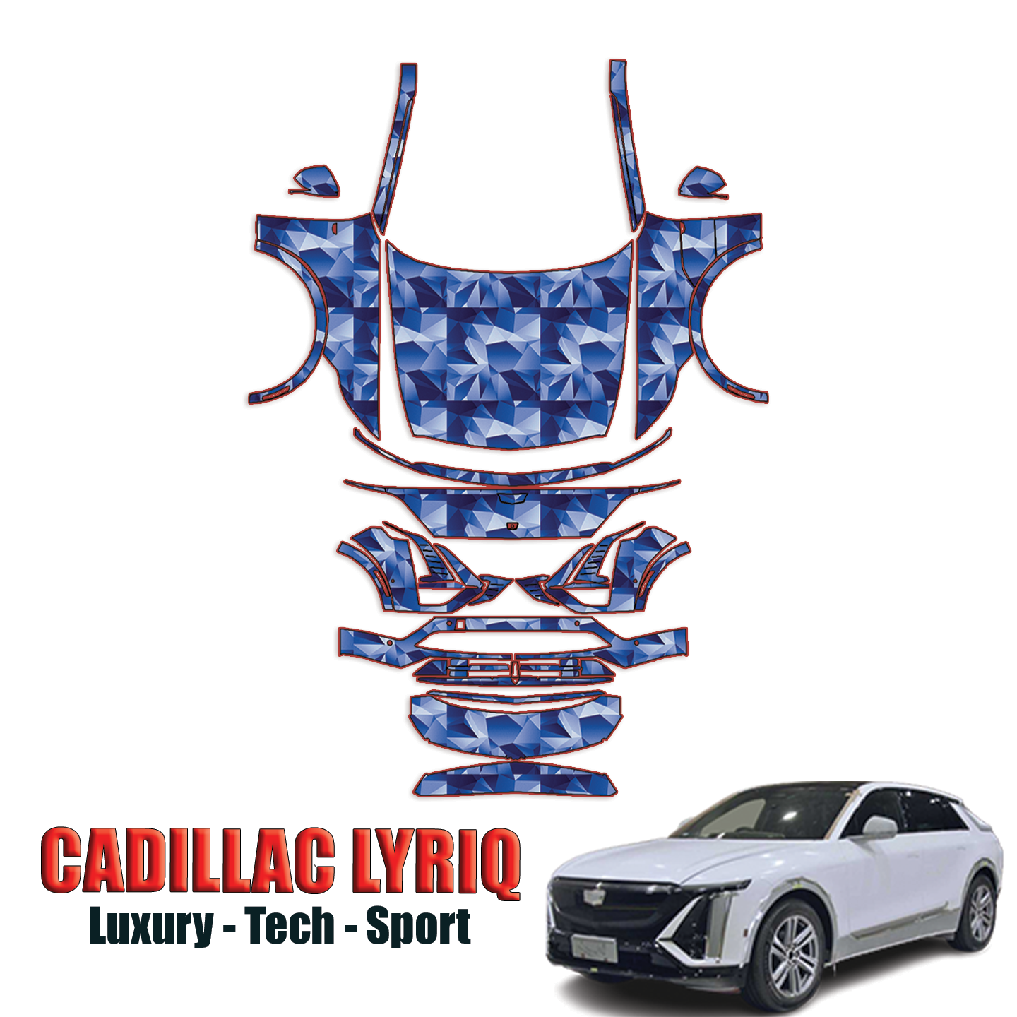 2023-2024 Cadillac Lyriq  Protection PreCut PPF Kit – Full Front