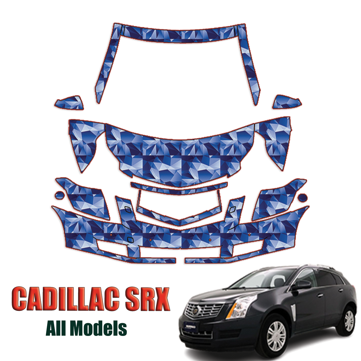 2010-2023 Cadillac SRX – All Models Precut Paint Protection Kit – Partial Front