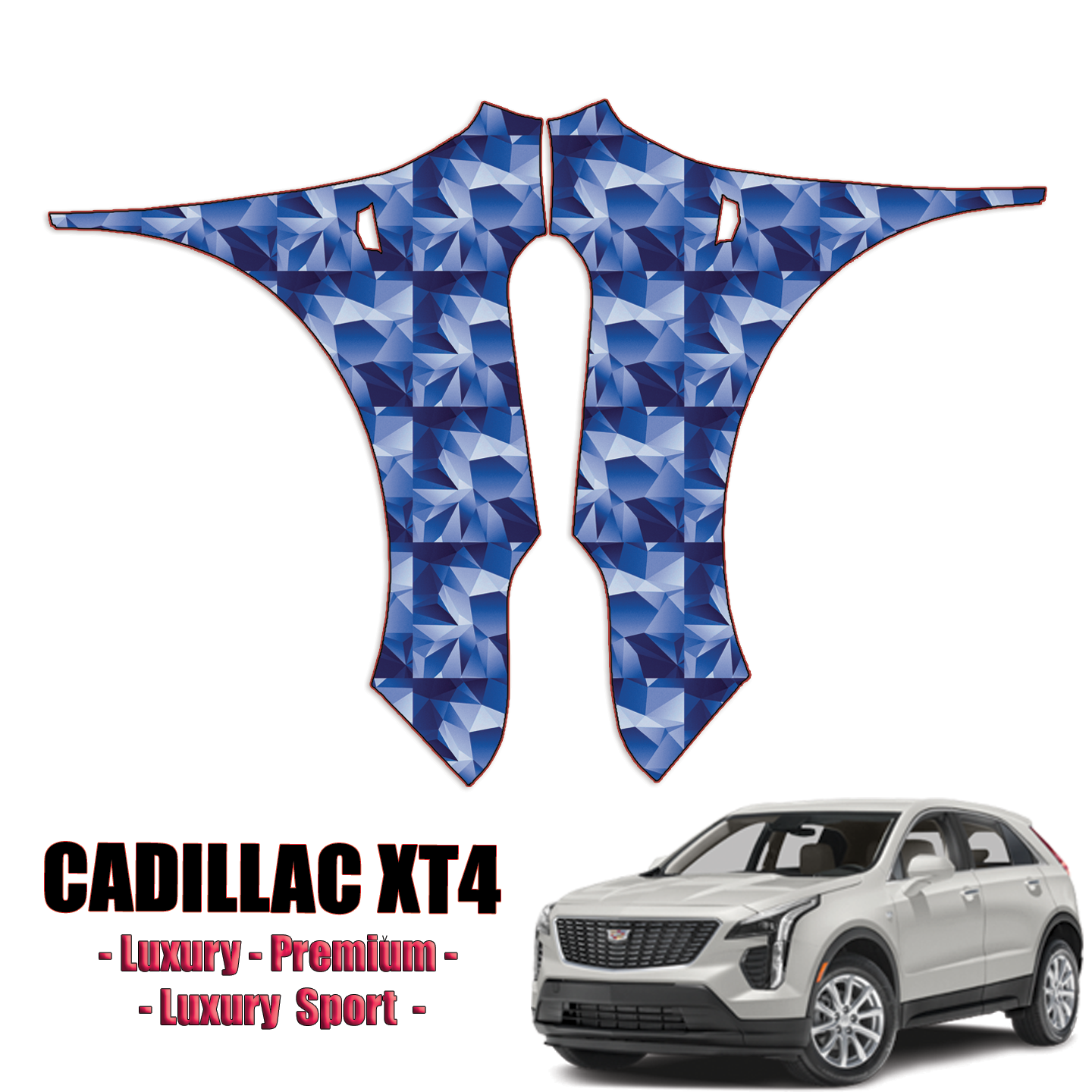 2019-2023 Cadillac XT4 – Luxury, Premium, Luxury Sport Precut Paint Protection Kit – Full Front Fenders