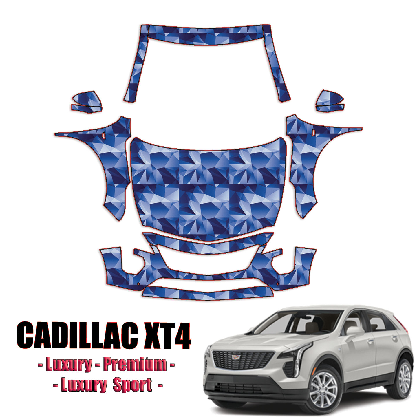 2019-2024 Cadillac XT4 Precut Paint Protection Kit – Full Front+