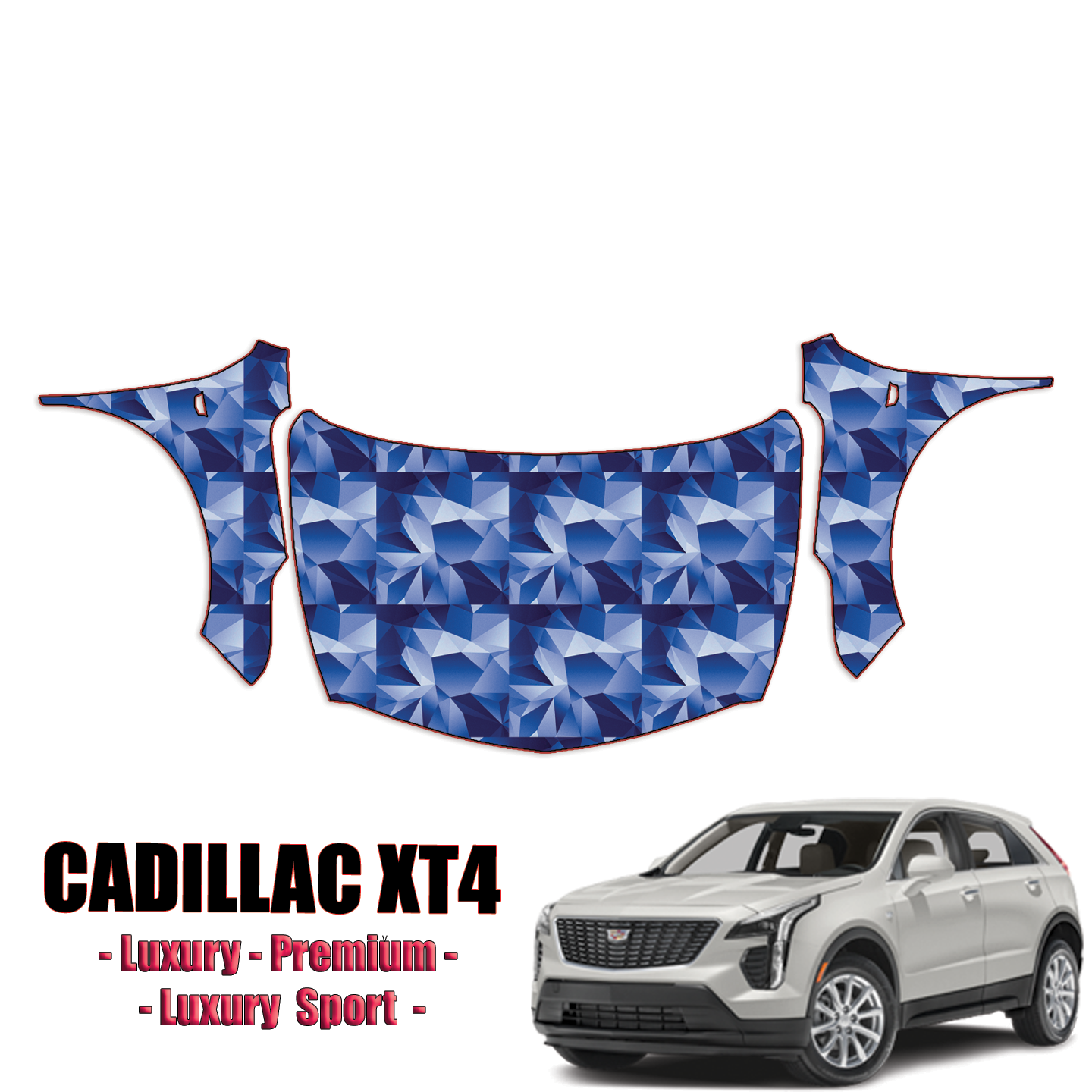 2019-2023 Cadillac XT4 – Luxury, Premium, Luxury Sport Precut Paint Protection Kit – Full Hood + Fenders