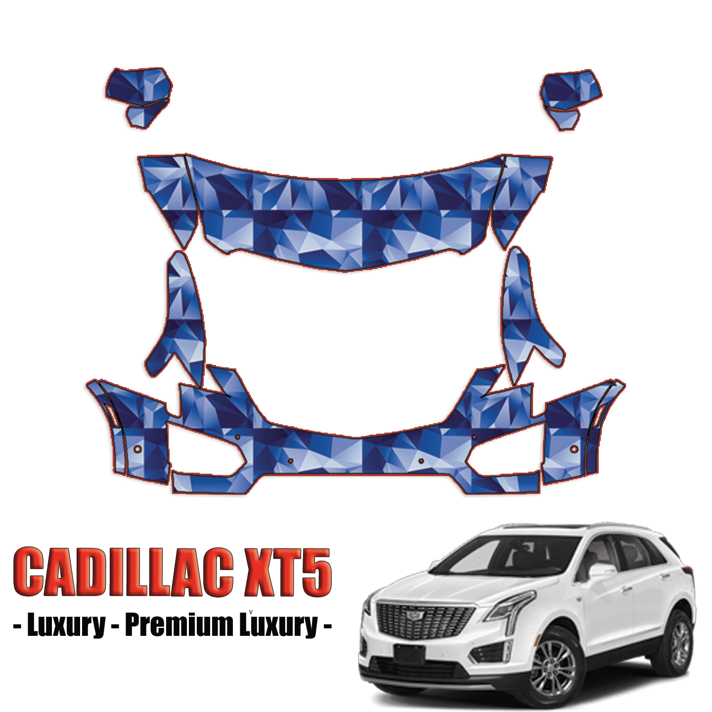 2017-2019 Cadillac XT5 Precut Paint Protection Kit – Partial Front