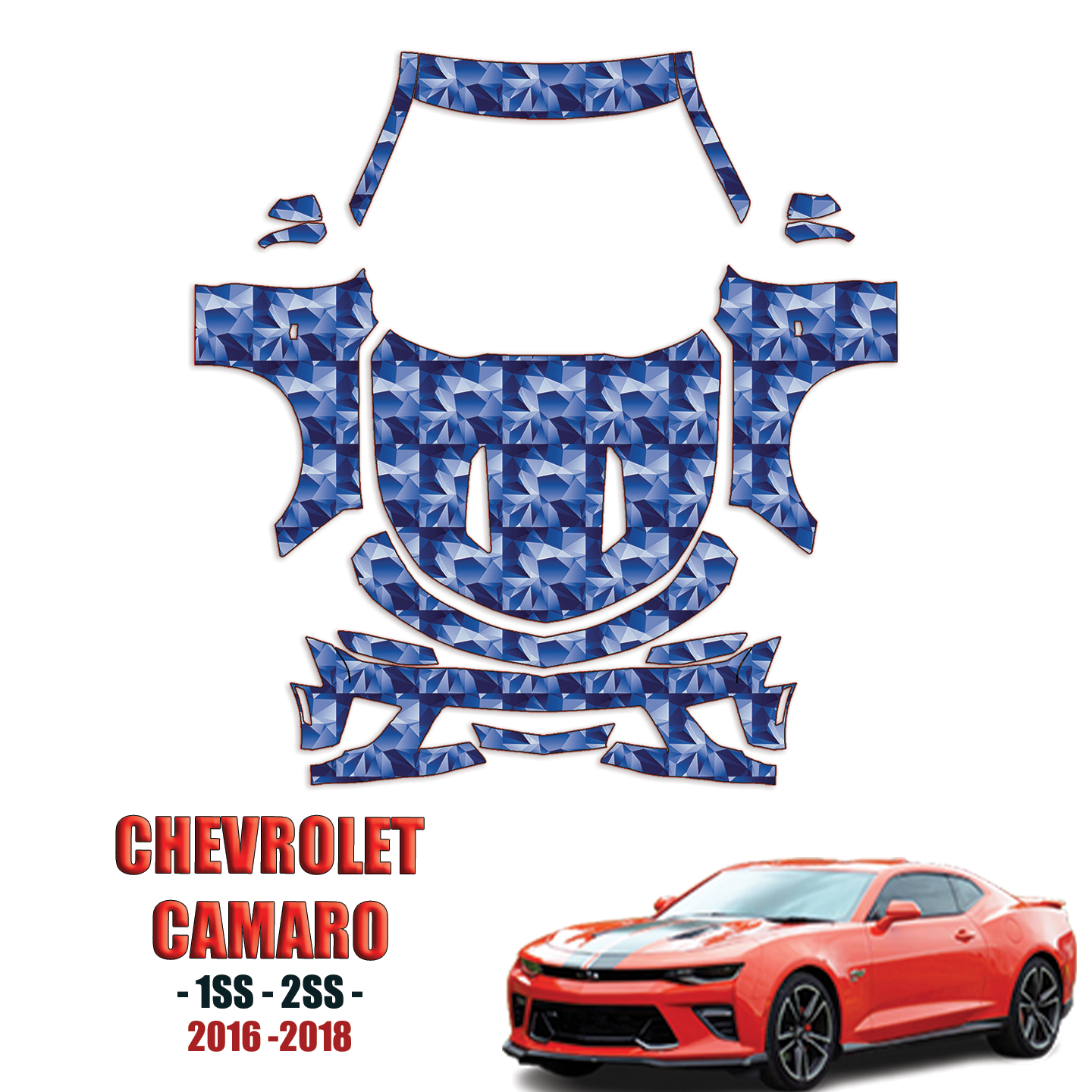 2016-2018 Chevrolet Camaro Precut Paint Protection PPF Kit – Full Front