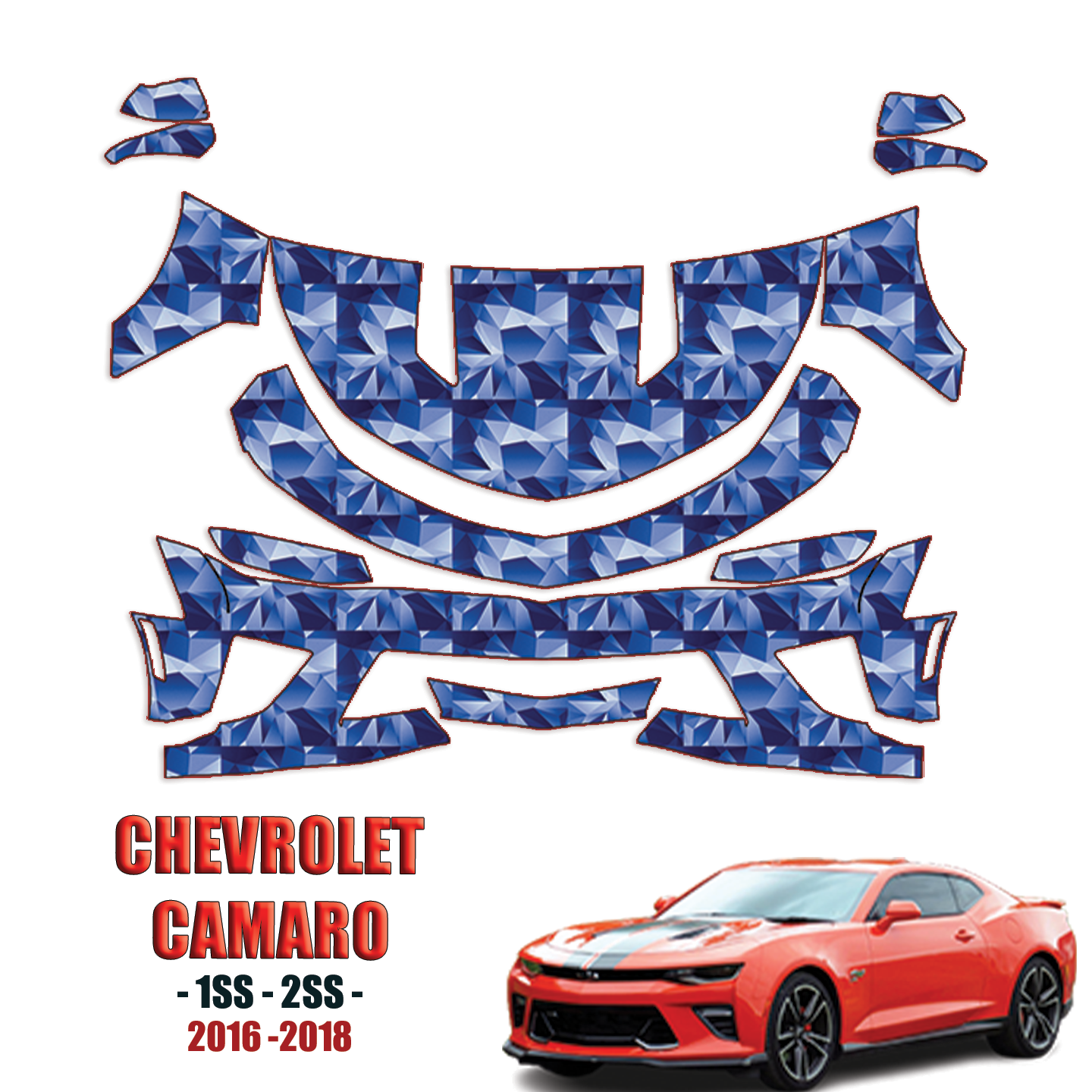 2016-2018 Chevrolet Camaro SS Precut Paint Protection PPF Kit – Partial Front