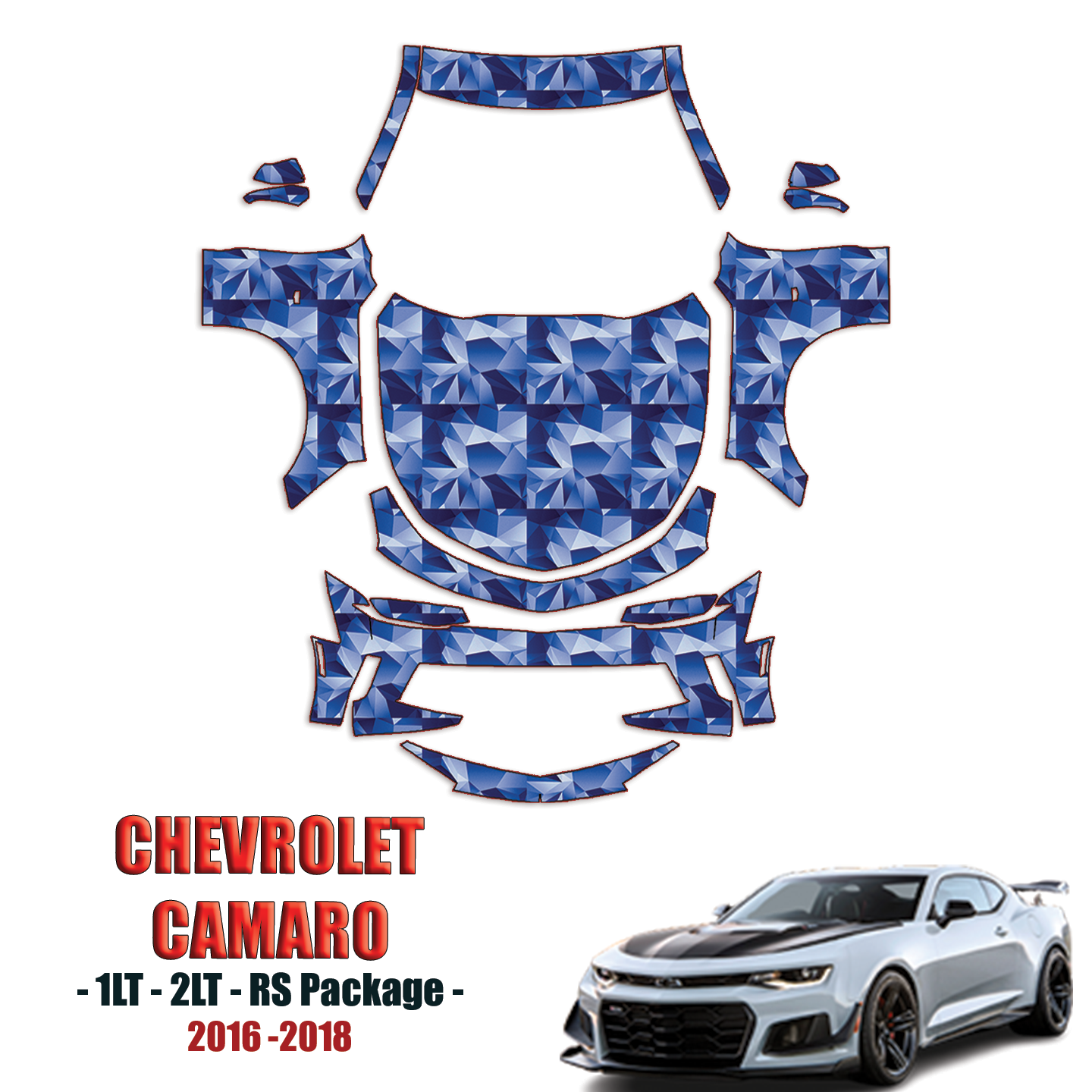 2016-2018 Chevrolet Camaro Precut Paint Protection PPF Kit – Full Front+