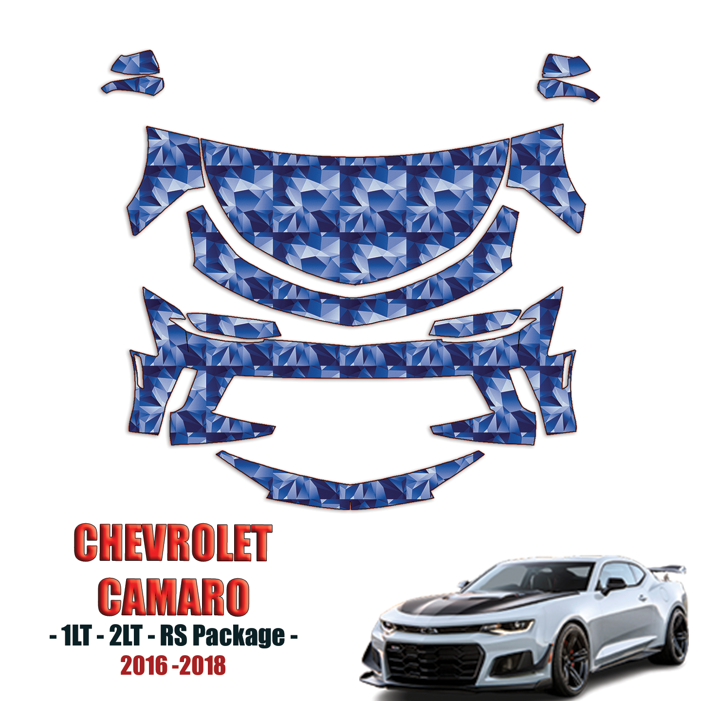 2016-2018 Chevrolet Camaro Precut Paint Protection PPF Kit – Partial Front