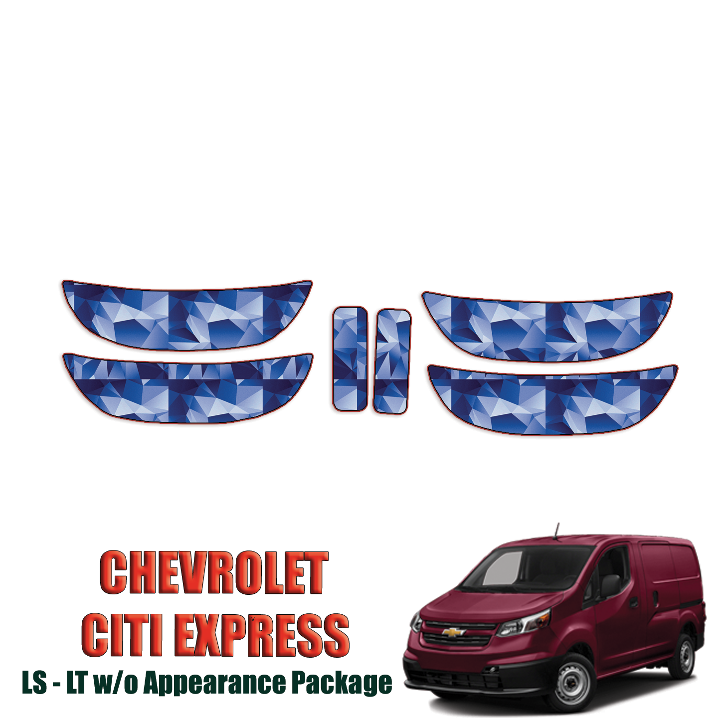 2015-2023 Chevrolet City Express – LS, LT w/o Appearance Package Precut Paint Protection Kit – Door Handles