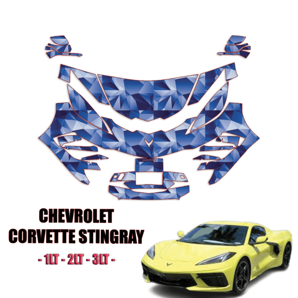 2020-2023 Chevrolet Corvette Stingray Convertible – PPF Kit Pre Cut Paint Protection Kit – Partial Front