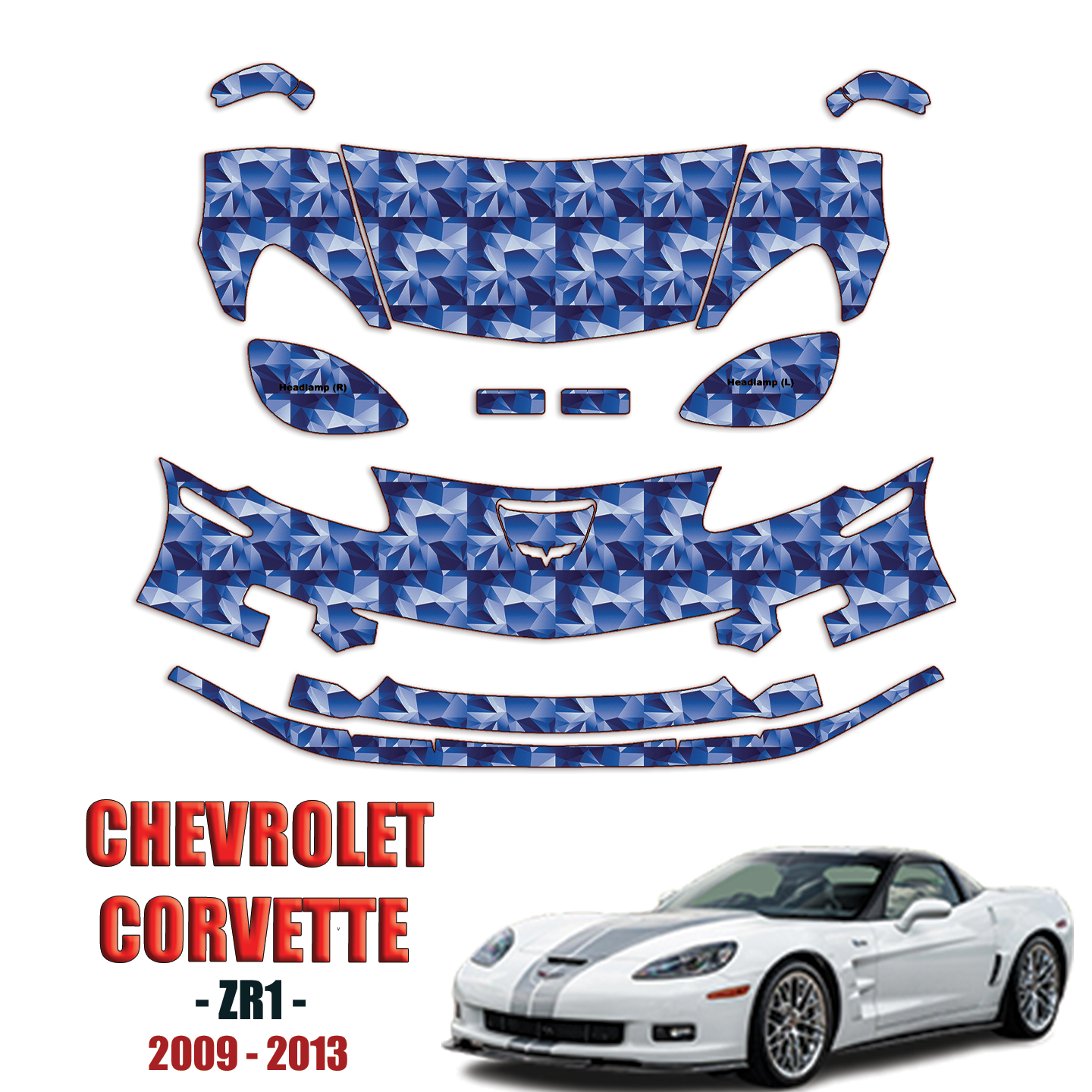 2009-2013 Chevrolet Corvette ZR1 Precut Paint Protection Kit – Partial Front