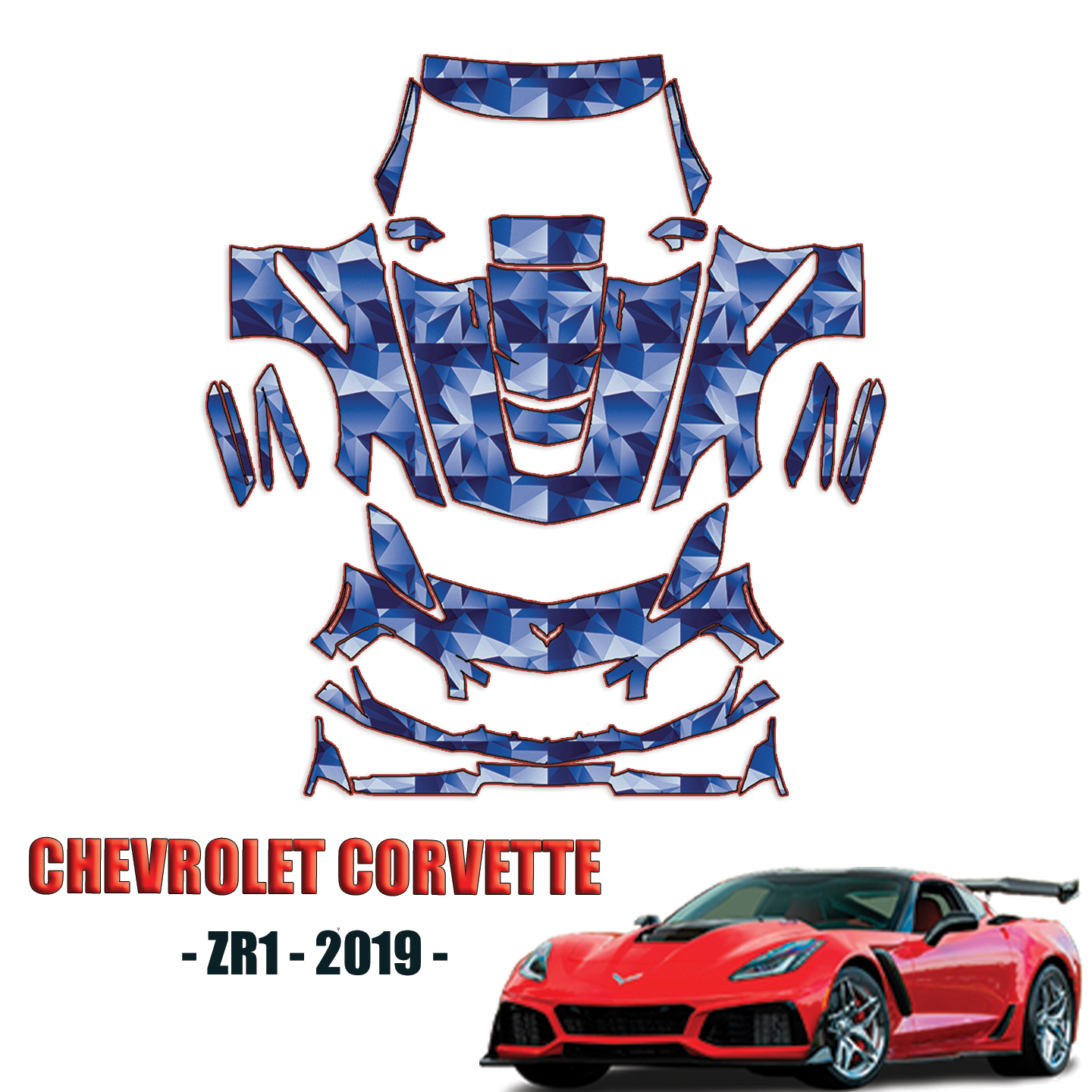 2019 Chevrolet Corvette ZR1 Precut PPF Paint Protection Kit – Full Front