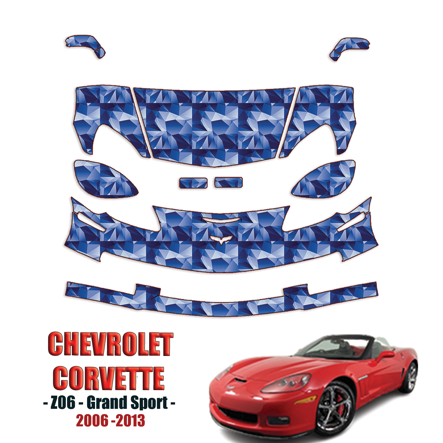 2006-2013 Chevrolet Corvette Z06 Precut Paint Protection Kit PPF – Partial Front