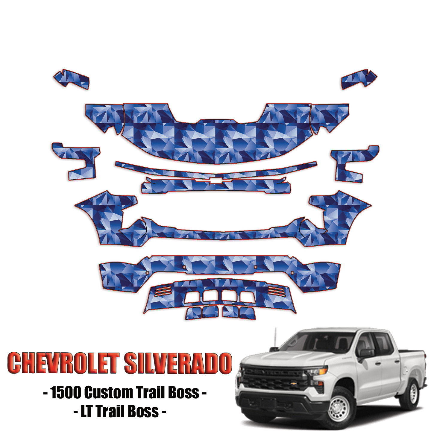 2022-2024 Chevrolet Silverado 1500 Pre Cut Paint Protection PPF Kit – Partial Front