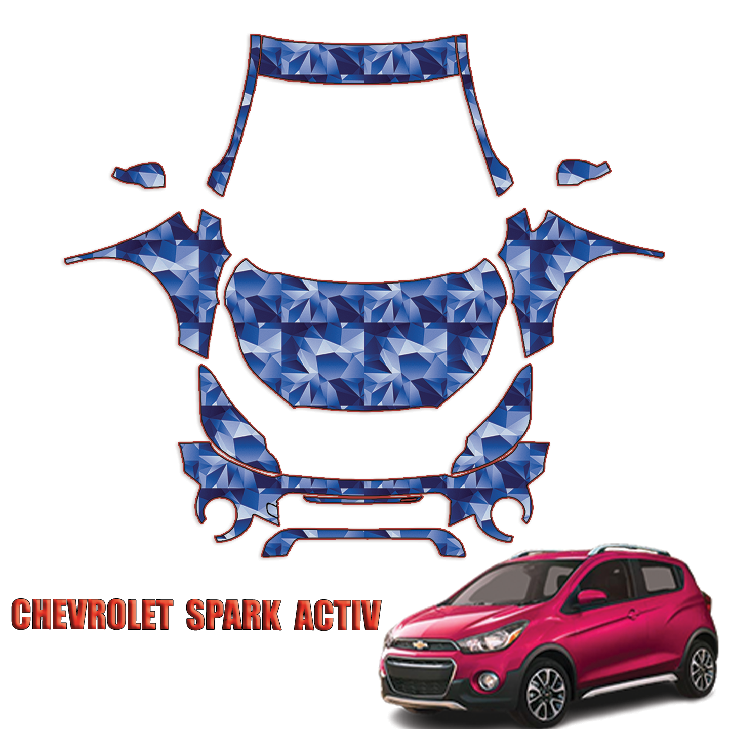 2017-2022 Chevrolet Spark Activ Precut Paint Protection PPF Kit – Full Front+
