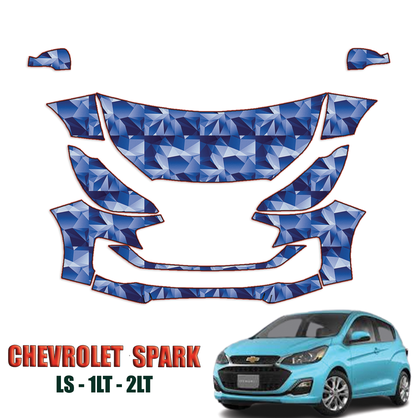 2019-2024 Chevrolet Spark Paint Protection Kit (PPF) – Partial Front