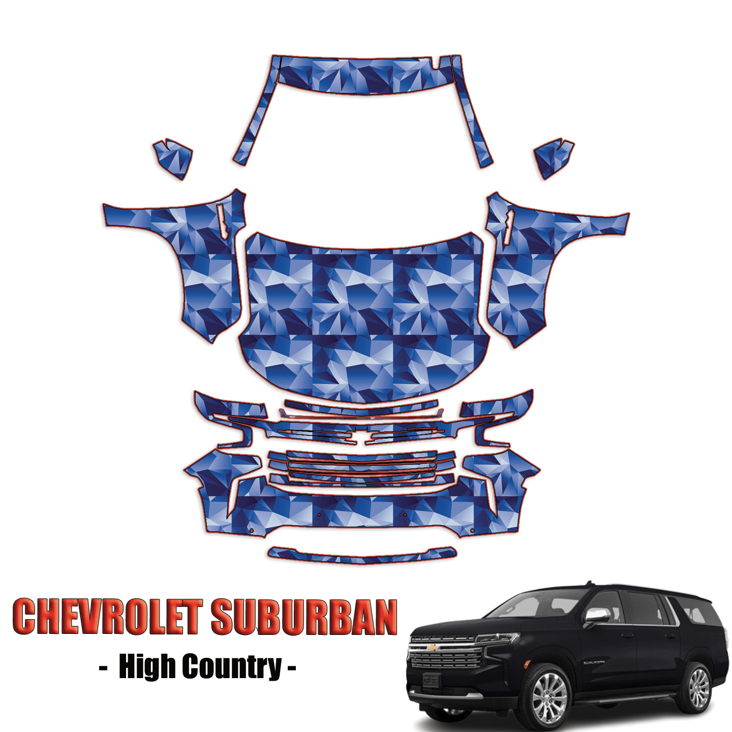 2021-2024 Chevrolet Suburban Precut Paint Protection Kit – Full Front+