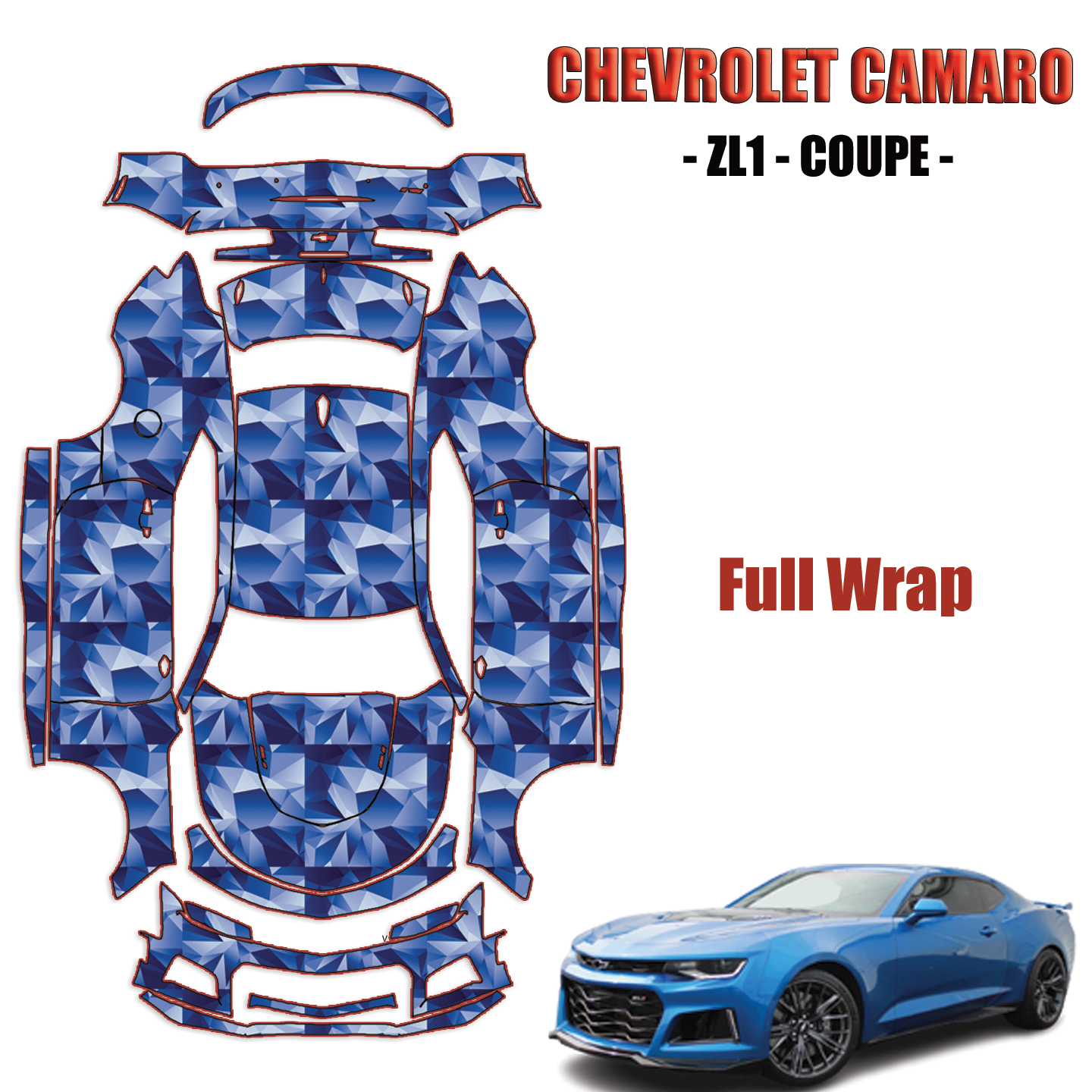 2017-2023 Chevrolet Camaro ZL1 Coupe Paint Protection Kit – Full Wrap Vehicle
