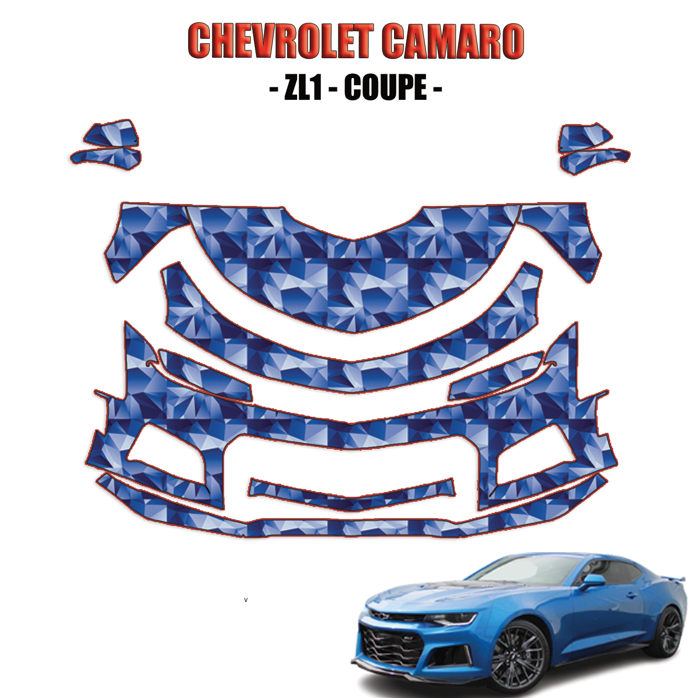 2019-2024 Chevrolet Camaro ZL1 Precut Paint Protection PPF Kit – Partial Front