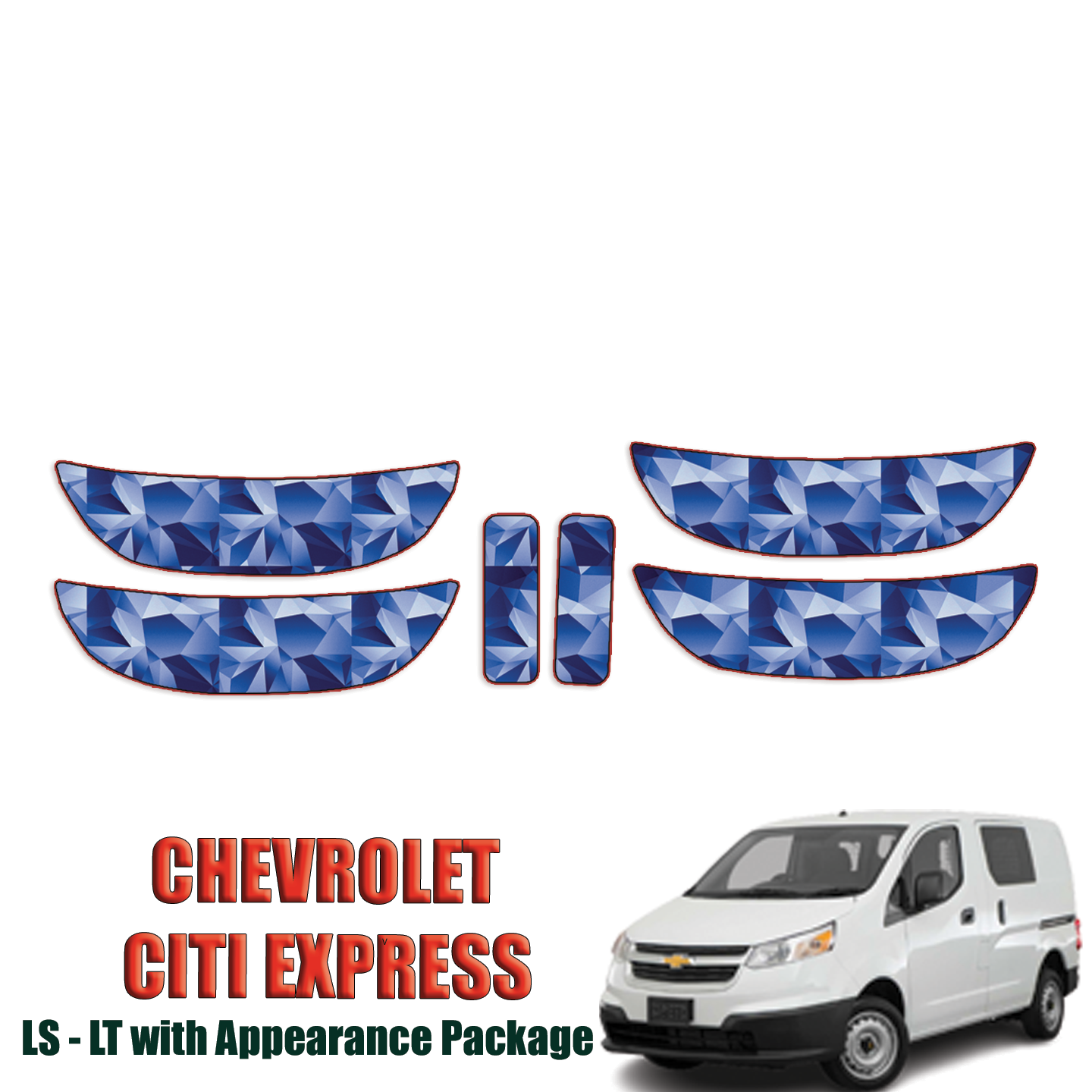 2015-2023 Chevrolet City Express – LS, LT with Appearance Package Precut Paint Protection Kit – Door Handles
