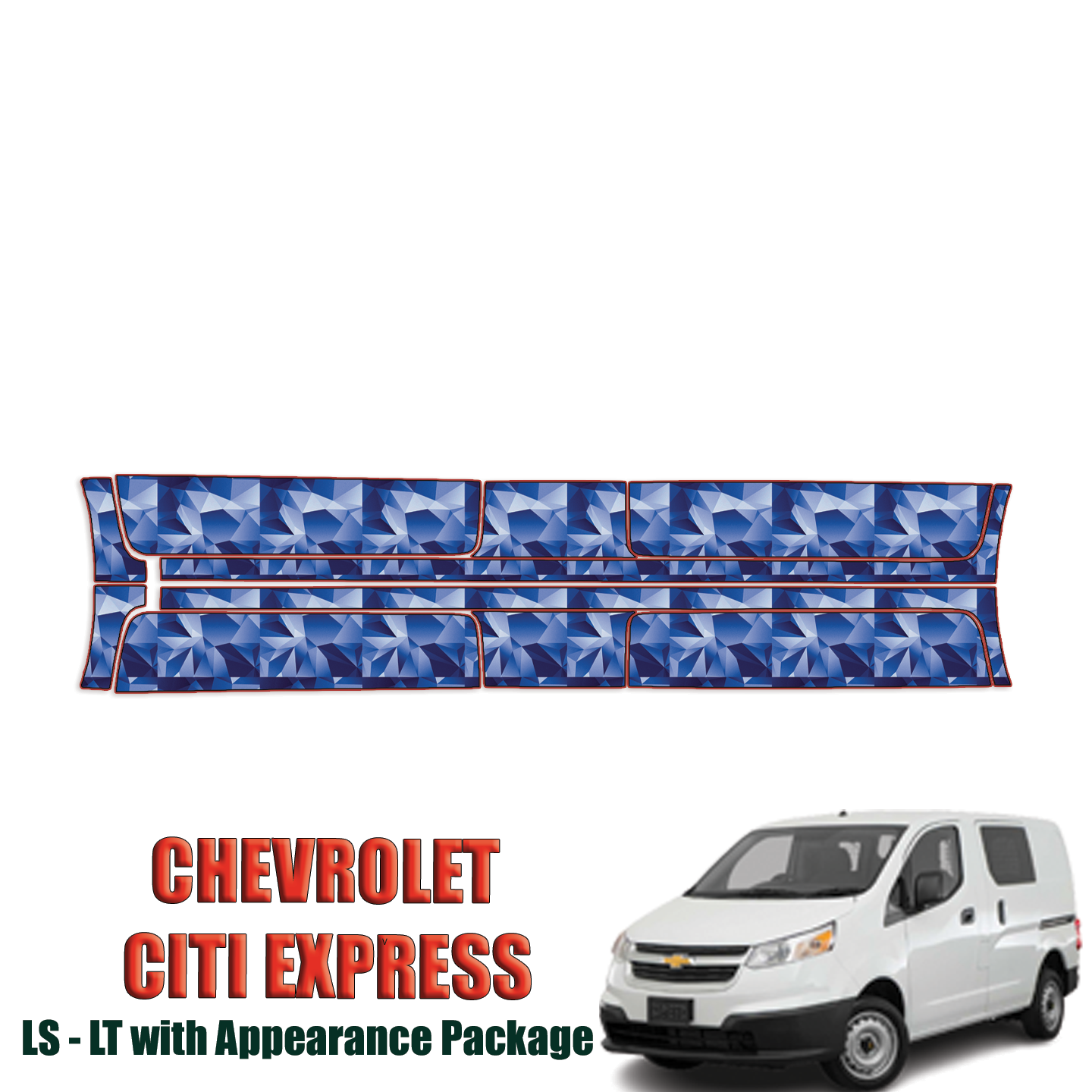 2015-2023 Chevrolet City Express – LS, LT with Appearance Package Precut Paint Protection Kit – Rocker Panels