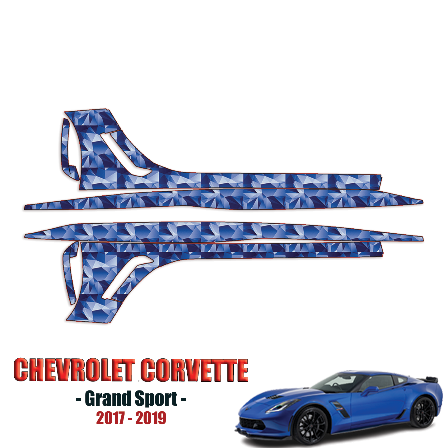 2017-2019 Chevrolet Corvette – Grand Sport Precut Paint Protection Kit – Rocker Panels