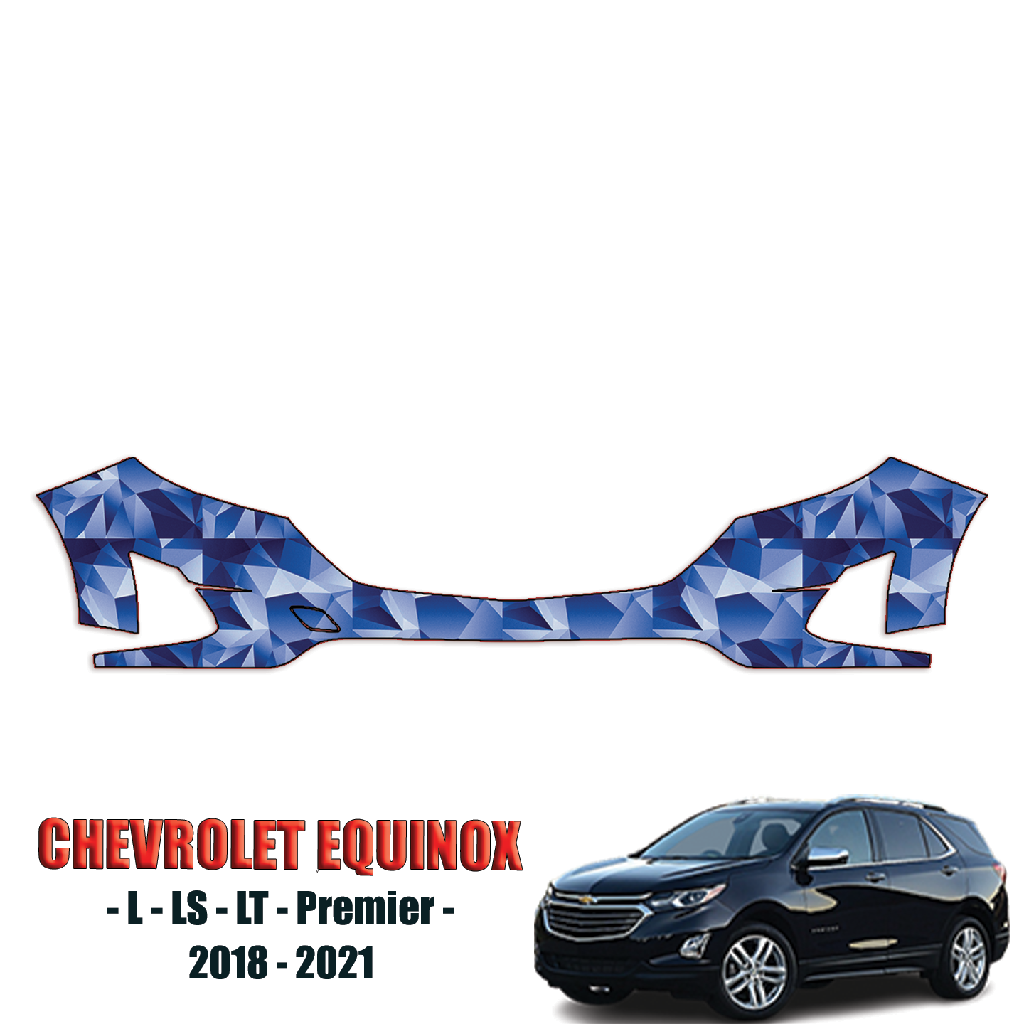 2018-2021 Chevrolet Equinox – L, LS, LT, Premier Precut Paint Protection Kit – Front Bumper