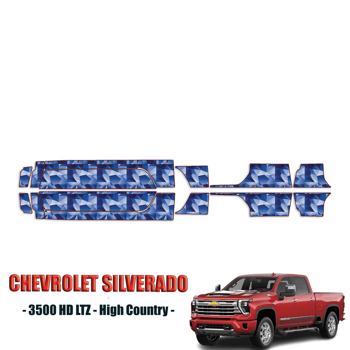 2024-2025 Chevrolet Silverado 3500HD –  LTZ, High Country Precut Paint Protection Kit – Rocker Panels