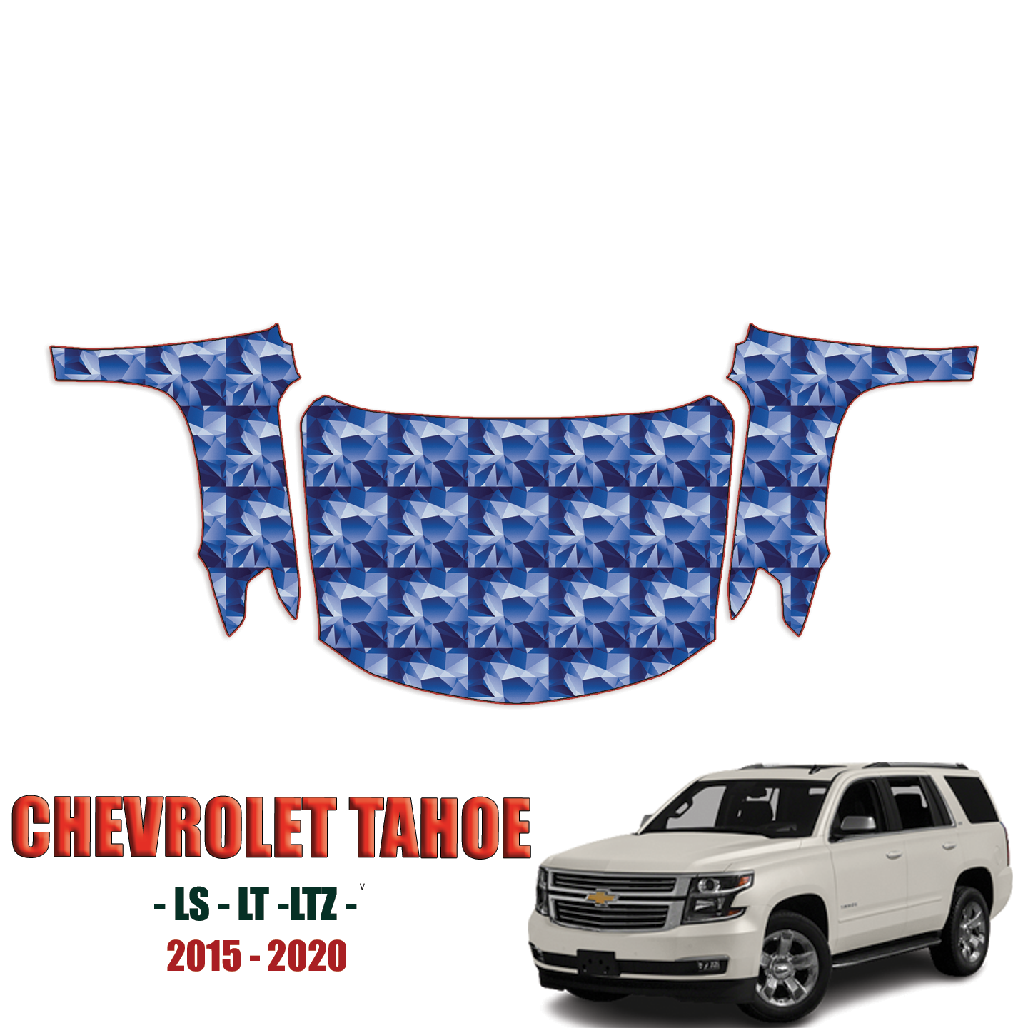 2015-2020 Chevrolet Tahoe – LS, LT, LTZ Precut Paint Protection Kit – Full Hood + Fenders