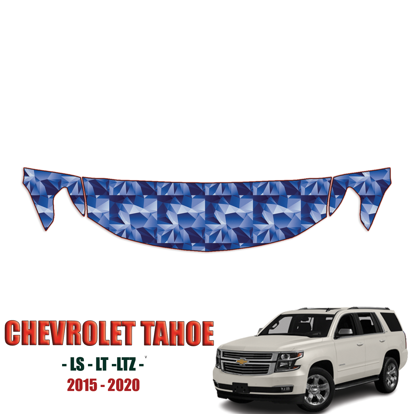 2015-2020 Chevrolet Tahoe – LS, LT, LTZ  Precut Paint Protection – Partial Hood + Fenders