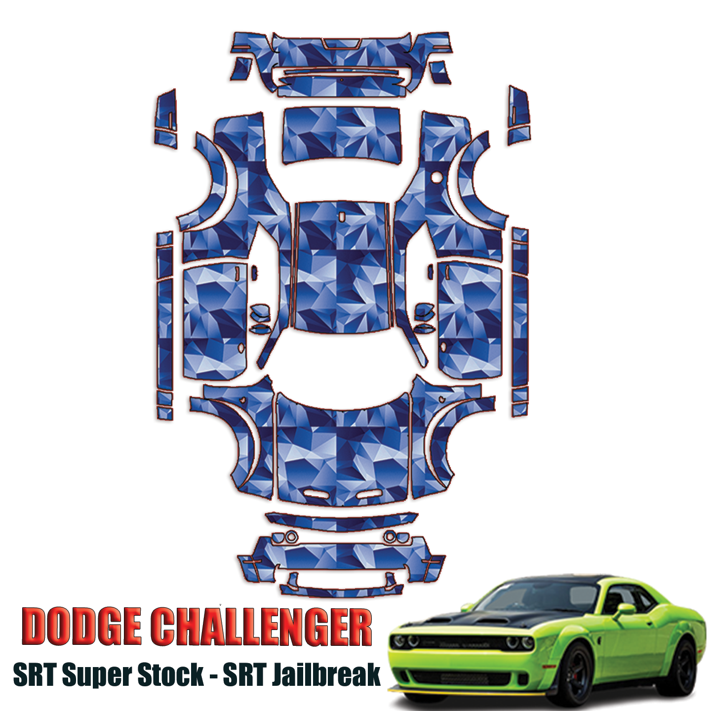 2022-2024 Dodge Challenger Precut Paint Protection PPF Kit – Full Wrap Vehicle