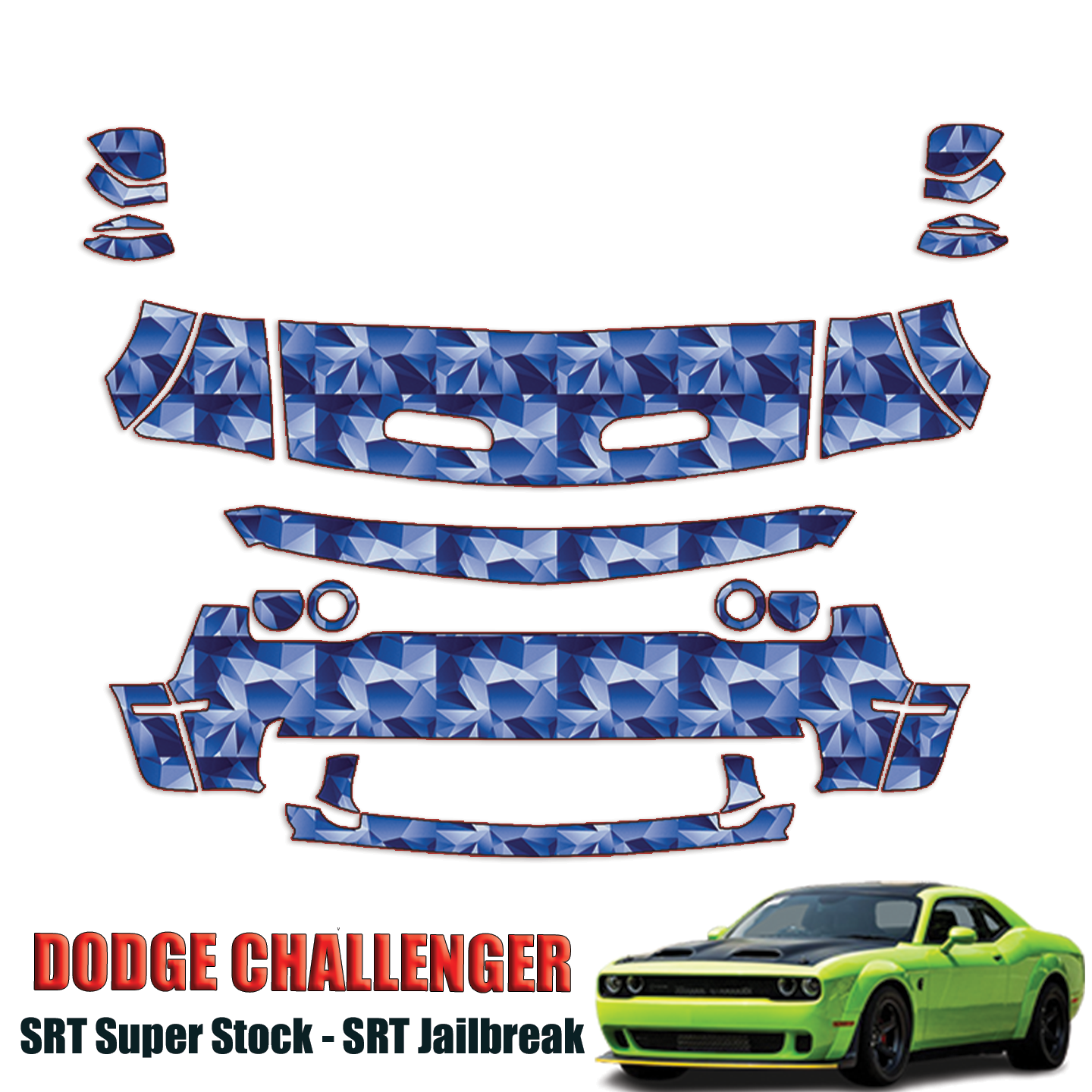 2022-2023 Dodge Challenger Precut Paint Protection PPF Kit – Partial Front