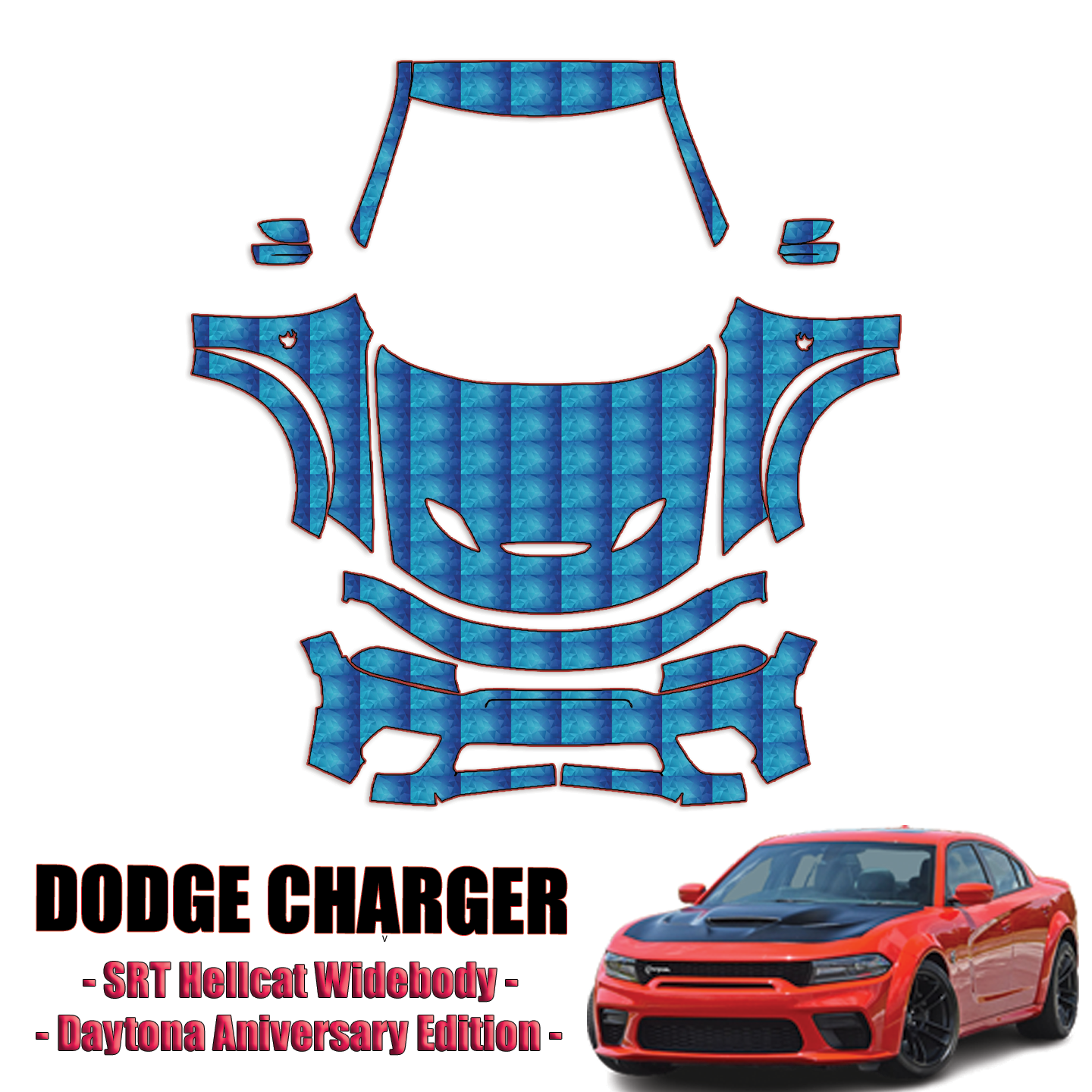 2019-2023 Dodge Challenger SRT Hellcat Widebody Deluxe 3M Pro Series Paint  Protection Film Kit