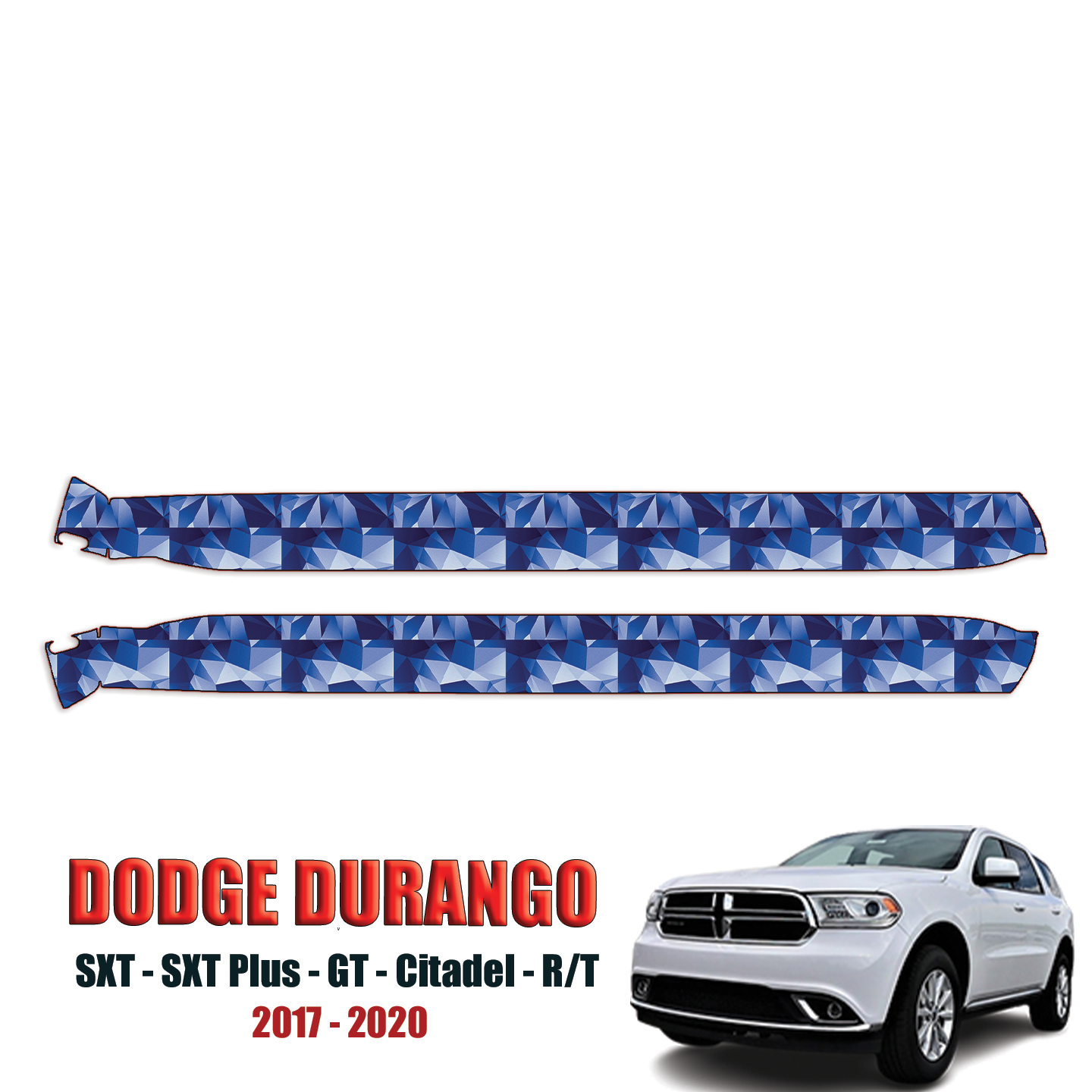 2017-2020 Dodge Durango – SXT, SXT Plus, GT, Citadel, R/T Precut Paint Protection Kit – Rocker Panels