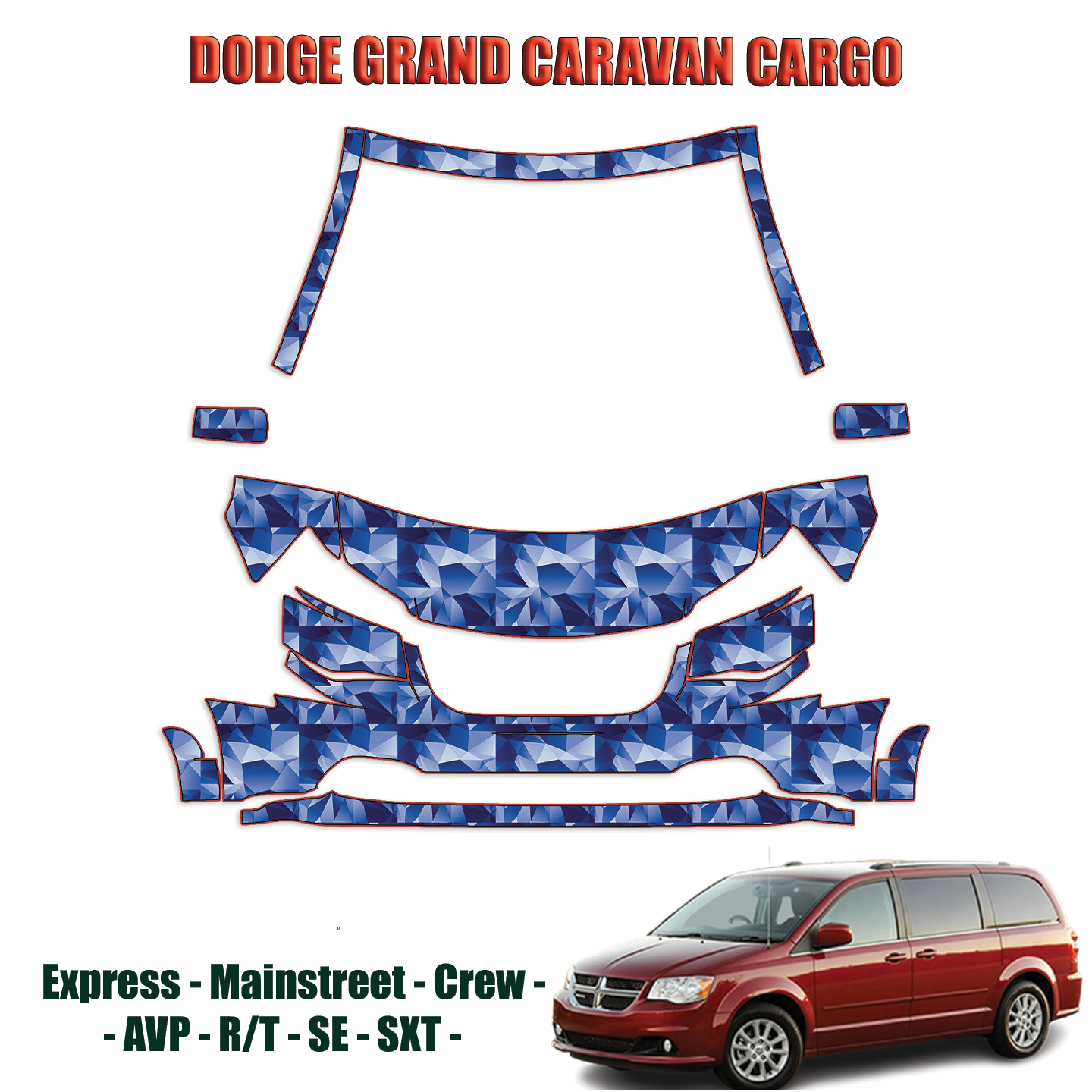 2011-2024 Dodge Grand Caravan Precut Paint Protection PPF Kit – Partial Front