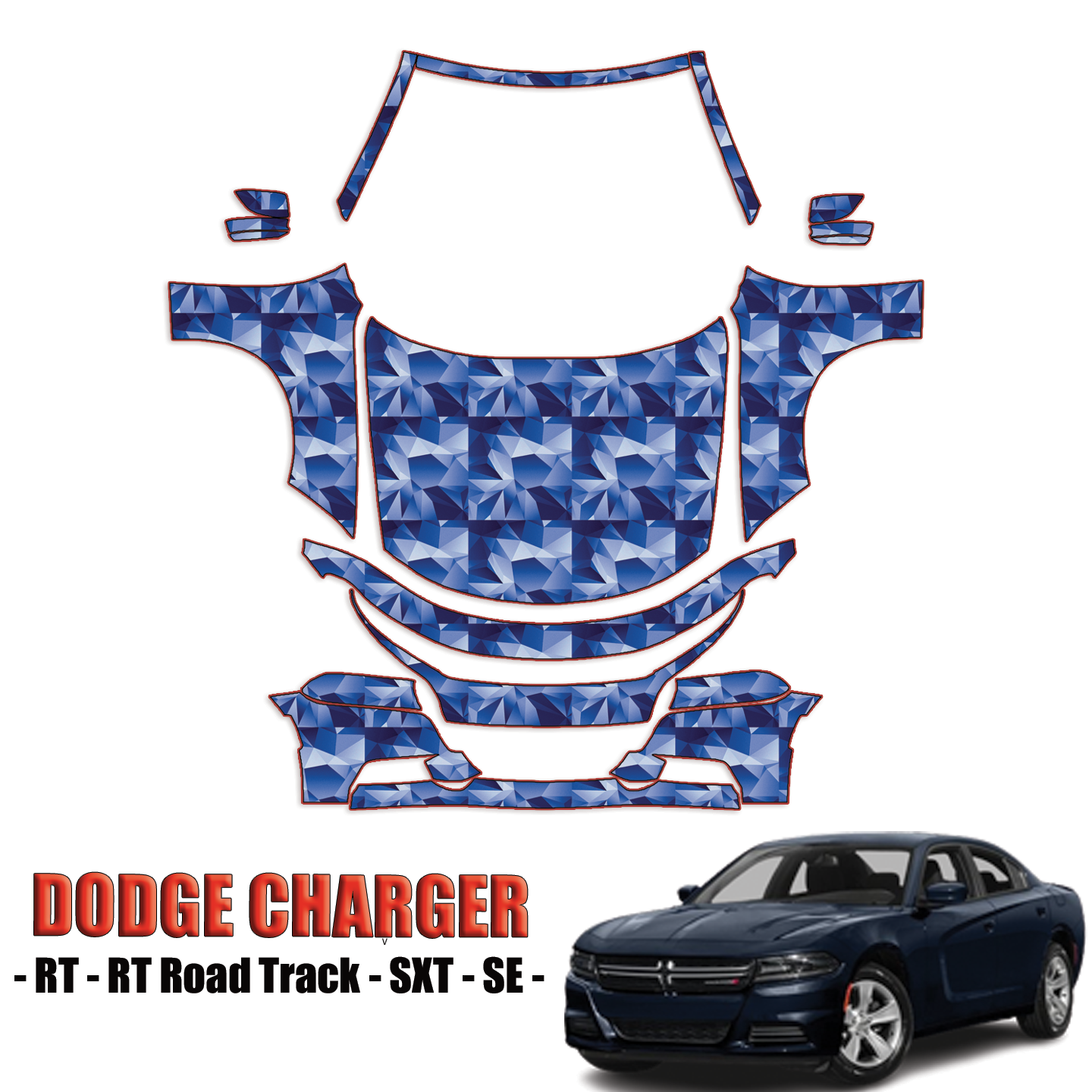 2015-2023 Dodge Charger RT Precut Paint Protection Kit – Full Front + A Pillars + Rooftop