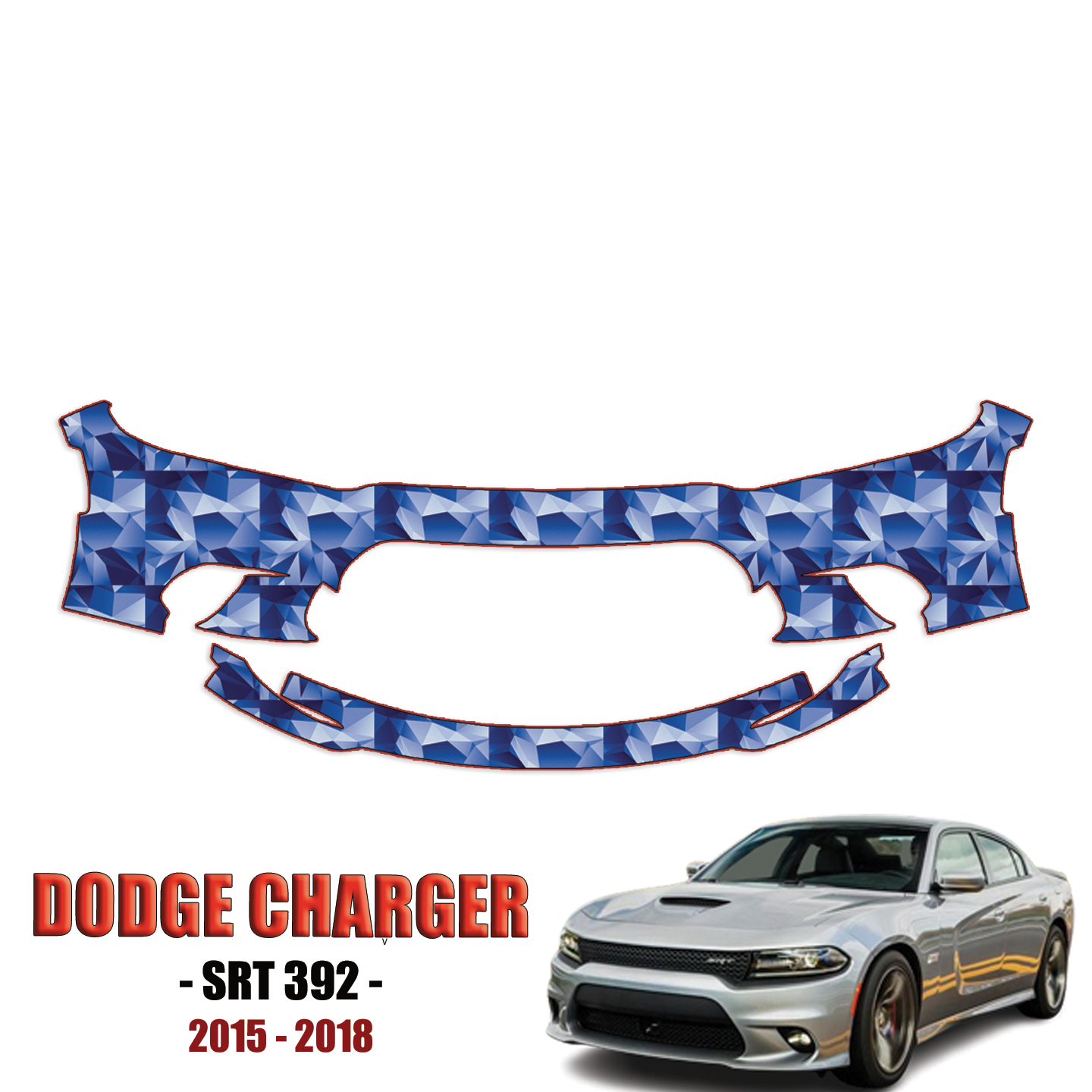 2015-2018 Dodge Charger SRT 392 Precut Paint Protection Kit – Front Bumper