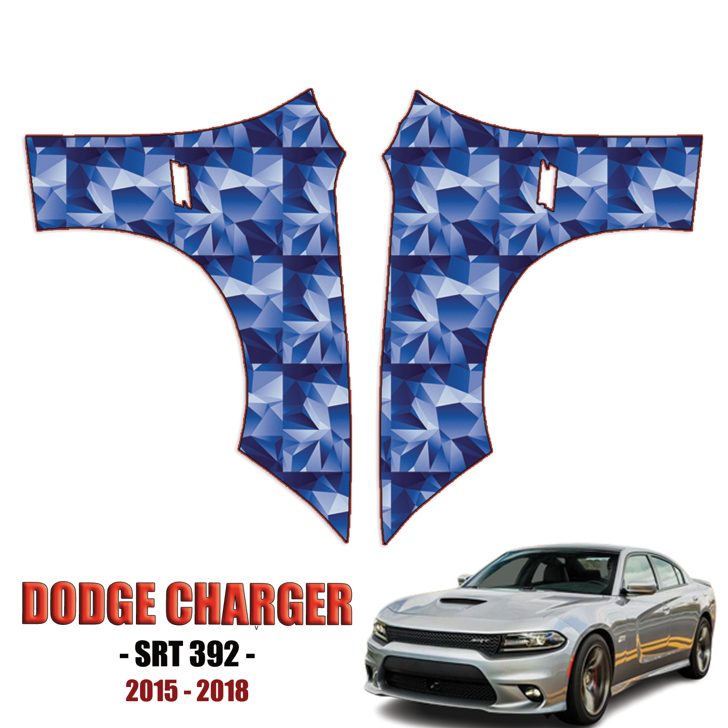 2015-2018 Dodge Charger SRT 392 Precut Paint Protection Kit – Front Fenders
