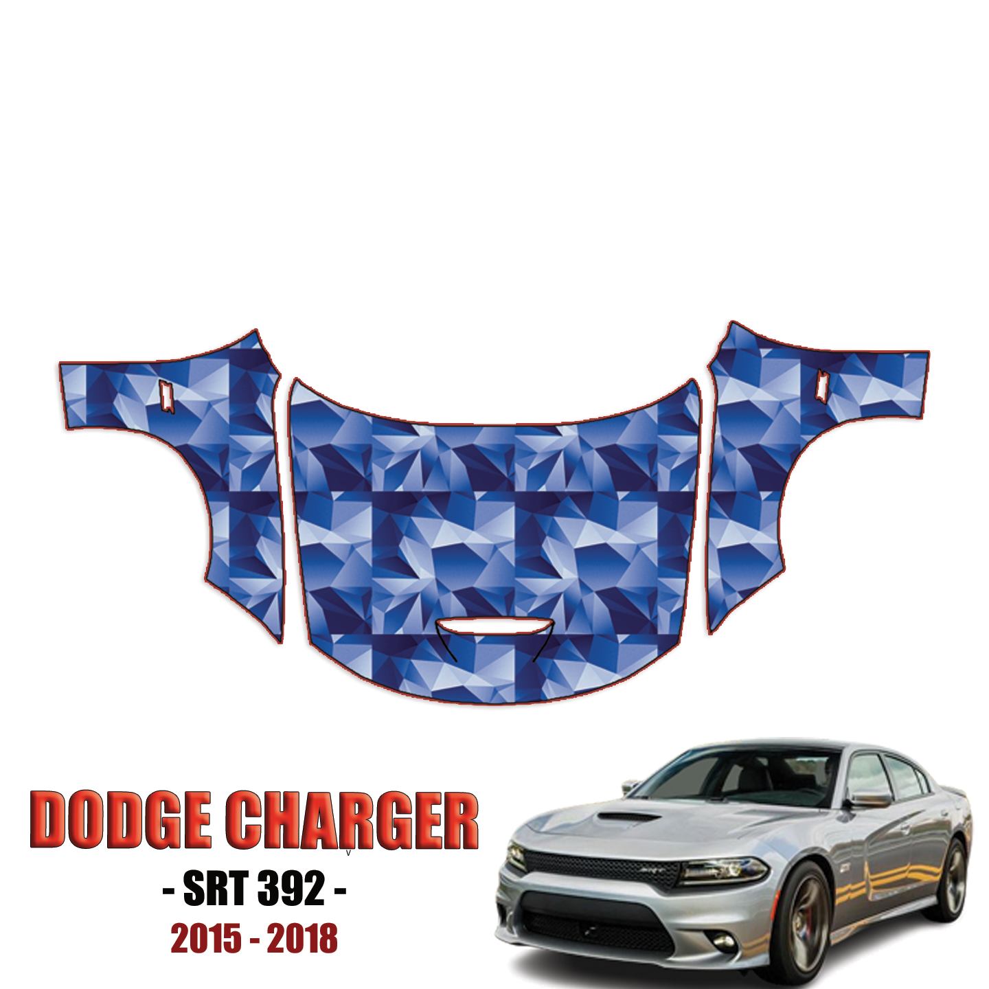 2015-2018 Dodge Charger SRT 392 Precut Precut Paint Protection Kit – Full Hood + Fenders